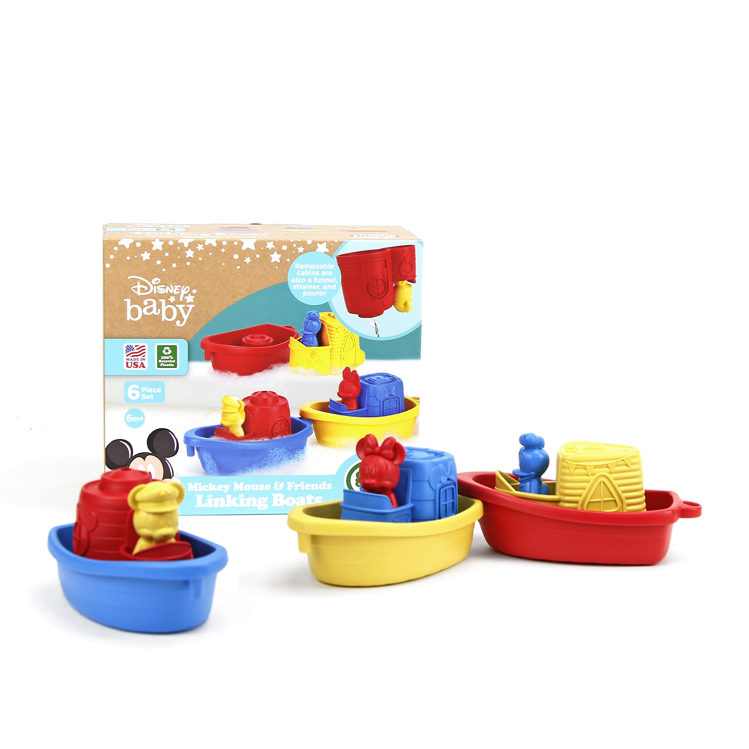 Foto 2 pulgar | Botes Uniendo Barcos Mickey Mouse De Toy Green Toys Fabricados En Ee. Uu. - Venta Internacional.