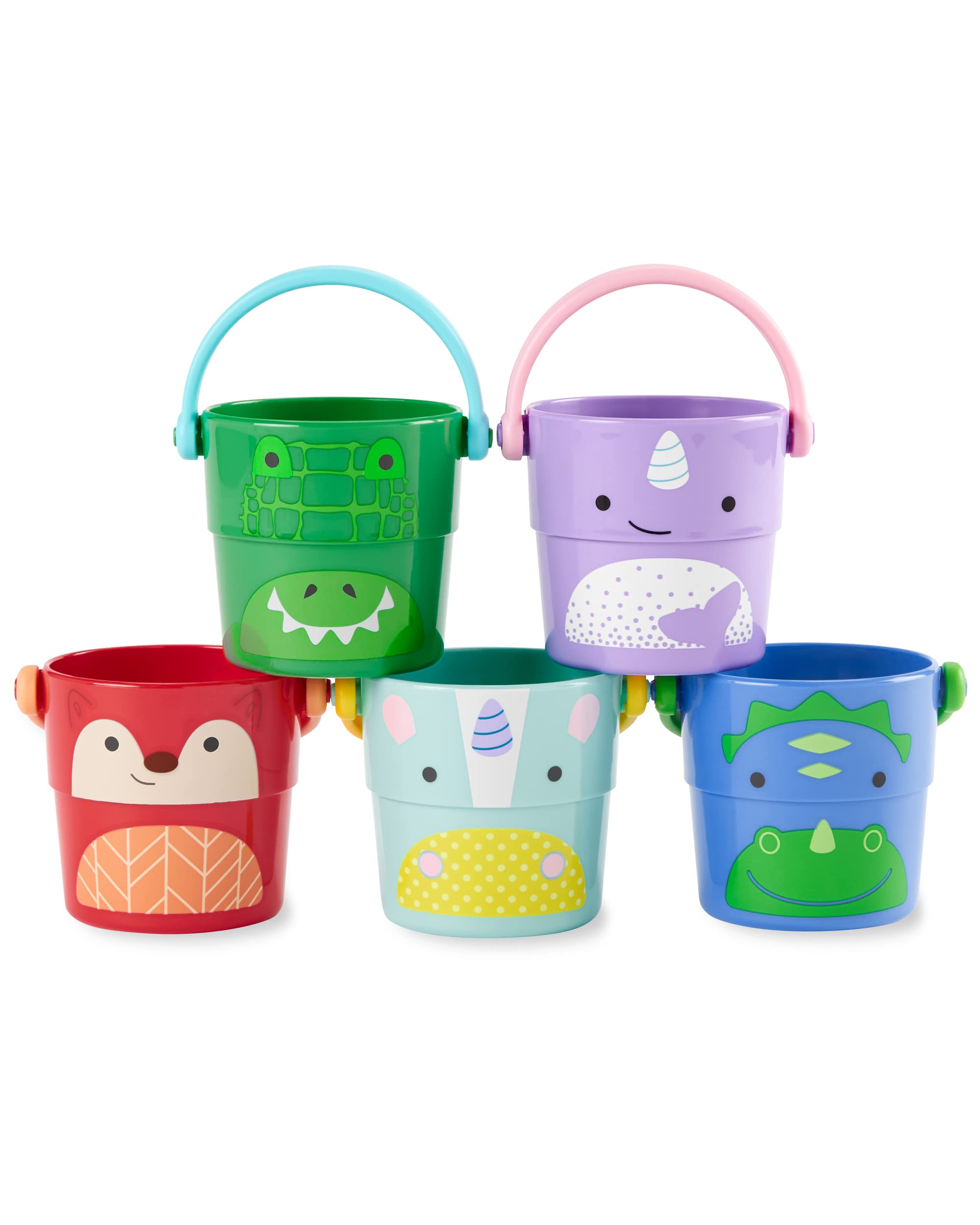 Cubos Para Juguetes De Baño Skip Hop Zoo Stack & Pour Pastel - Venta Internacional.