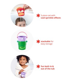 Foto 2 | Cubos Para Juguetes De Baño Skip Hop Zoo Stack & Pour Pastel - Venta Internacional.