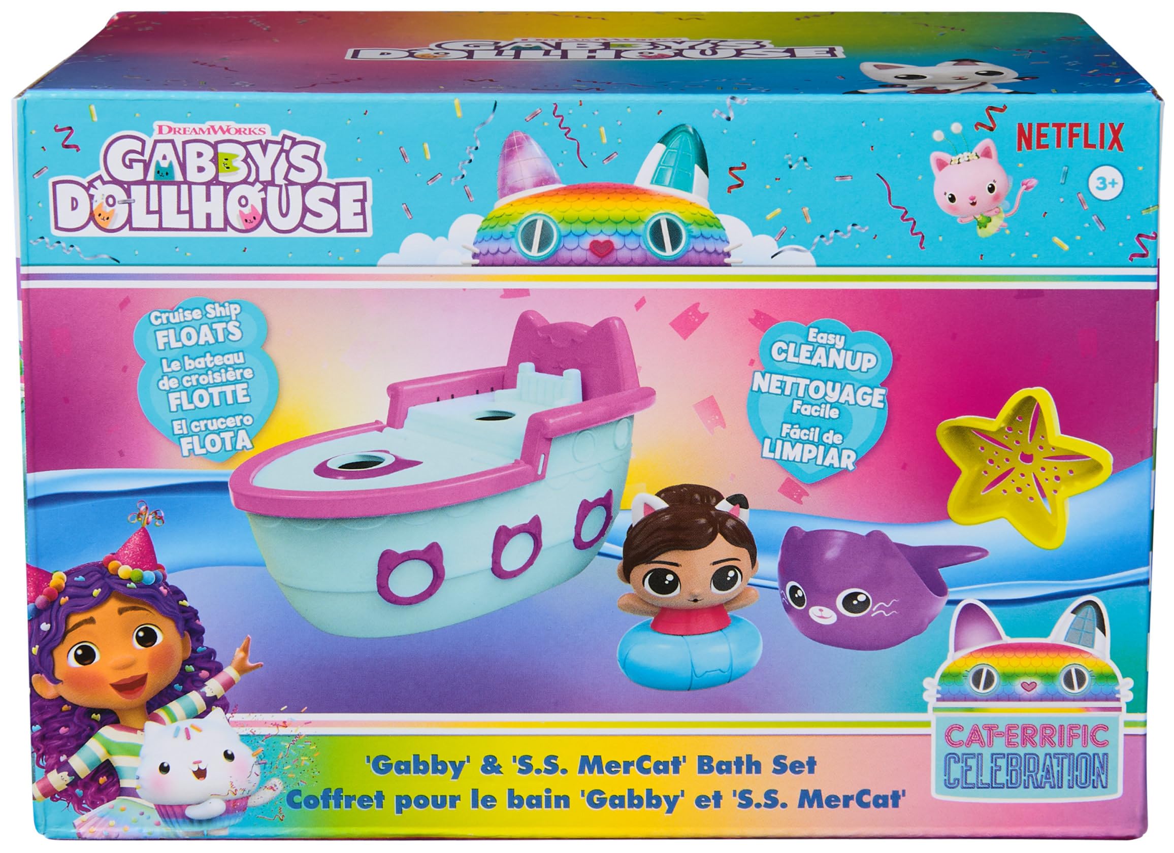 Foto 3 pulgar | Set De Baño Gabby's Dollhouse Gabby & Ss Mercat Con Crucero - Venta Internacional.