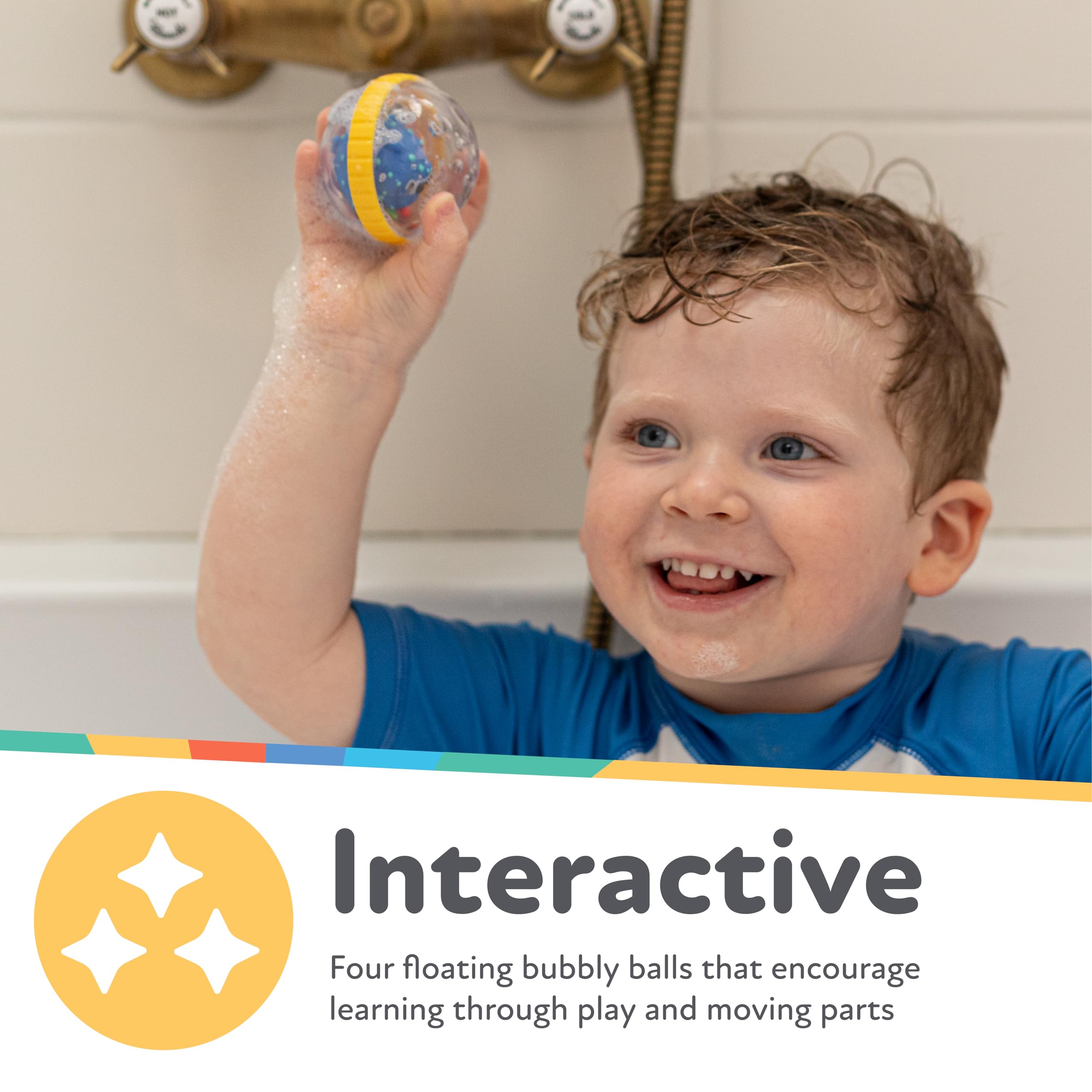 Foto 4 | Set de Baño Nuby Bubbly Buds Interactive Paquete De 4 Unidades para Bebés - Venta Internacional