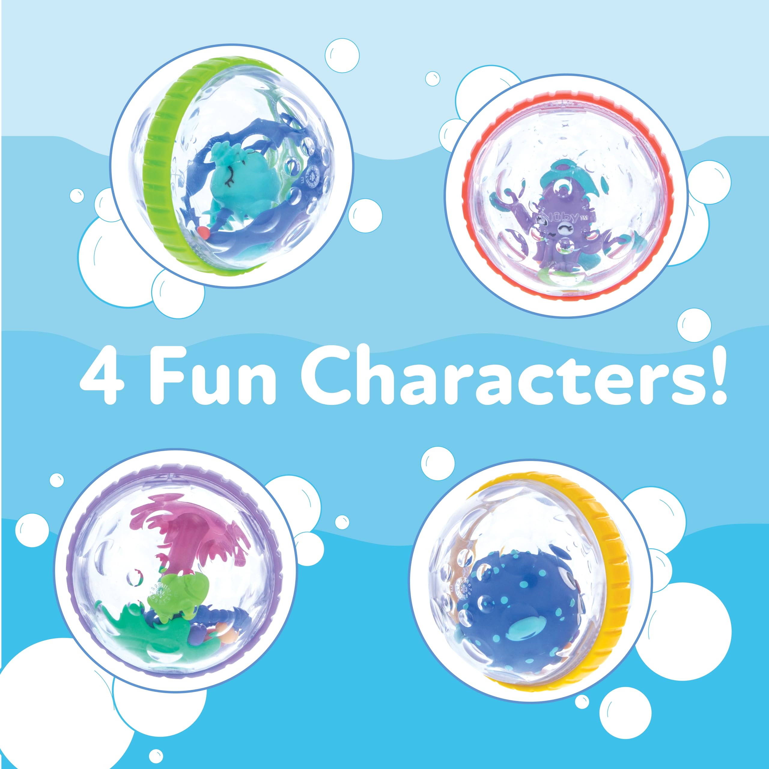 Foto 6 | Set de Baño Nuby Bubbly Buds Interactive Paquete De 4 Unidades para Bebés - Venta Internacional