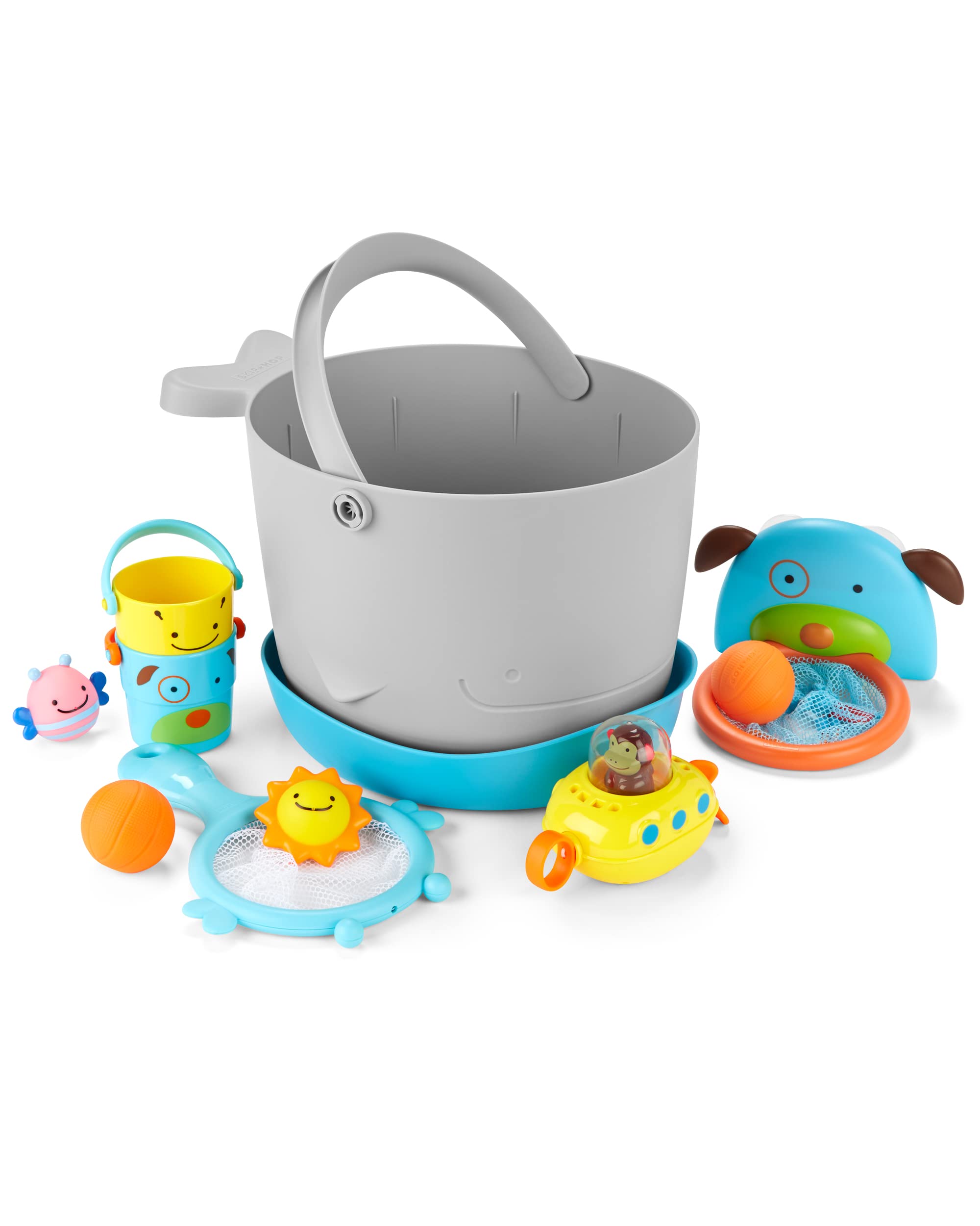 Set De Regalo Con Cubeta Y Juguete De Baño Skip Hop Baby Grey - Venta Internacional.
