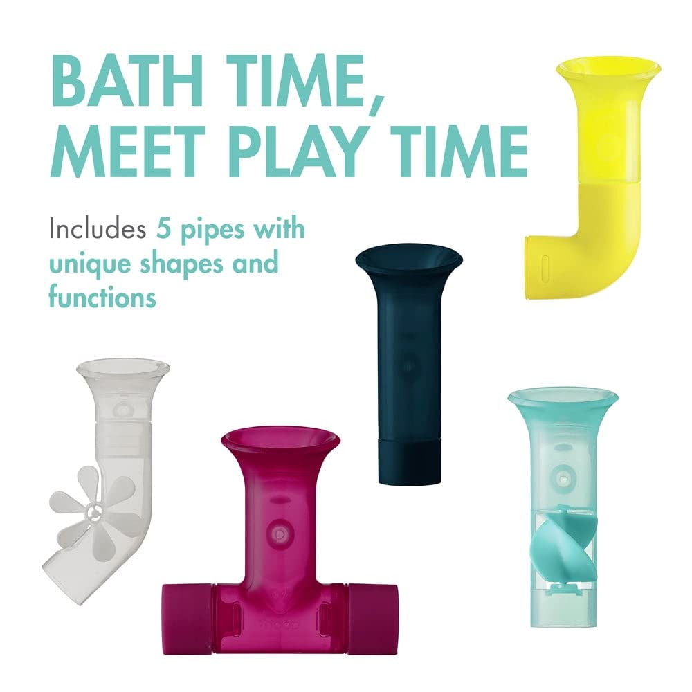 Foto 6 pulgar | Bath Toys Boon Pipes Bath Building Con Ventosas, 5 Unidades - Venta Internacional.
