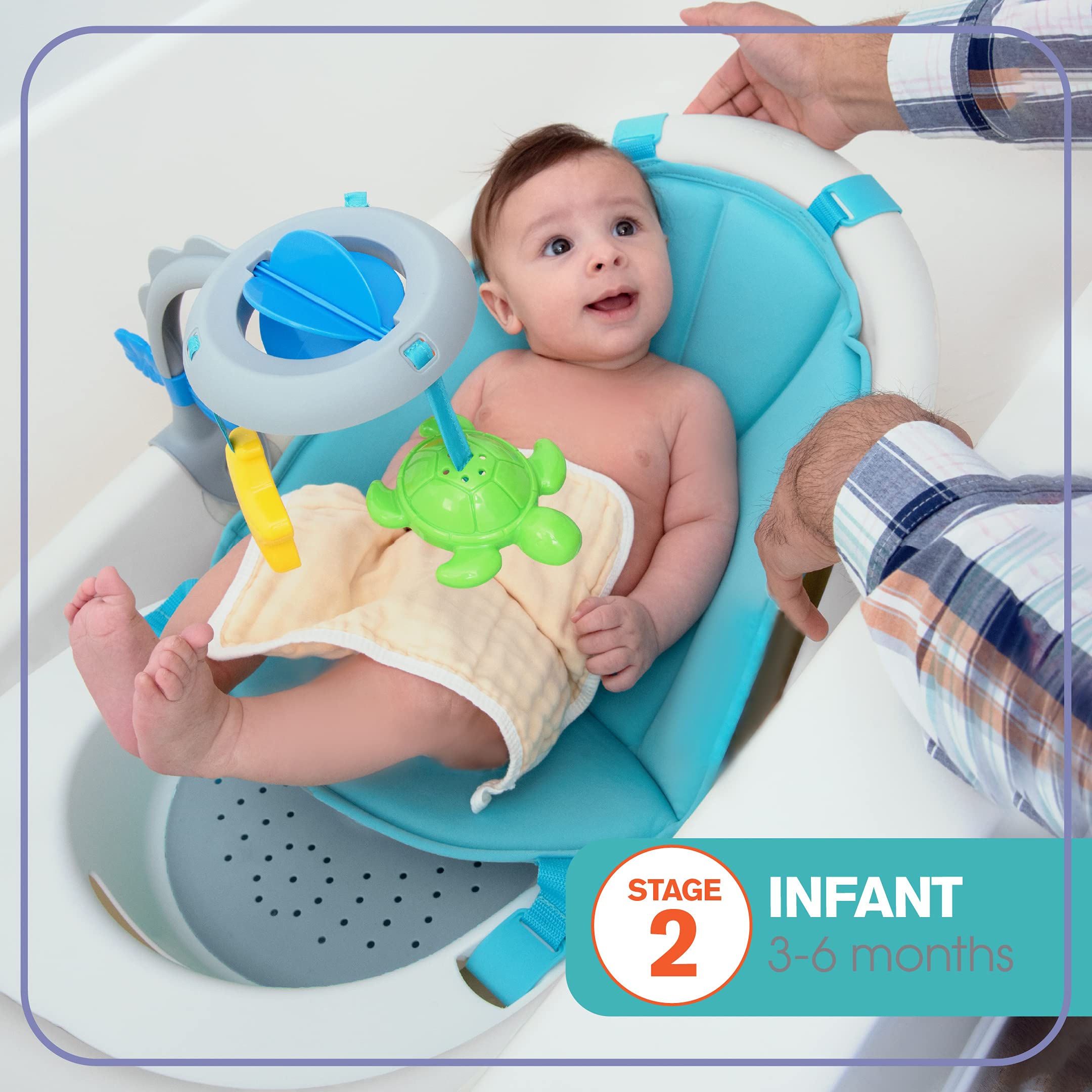 Foto 3 | Bañera De Verano Para Bebés Con Soporte Suave, Multietapa - Venta Internacional.