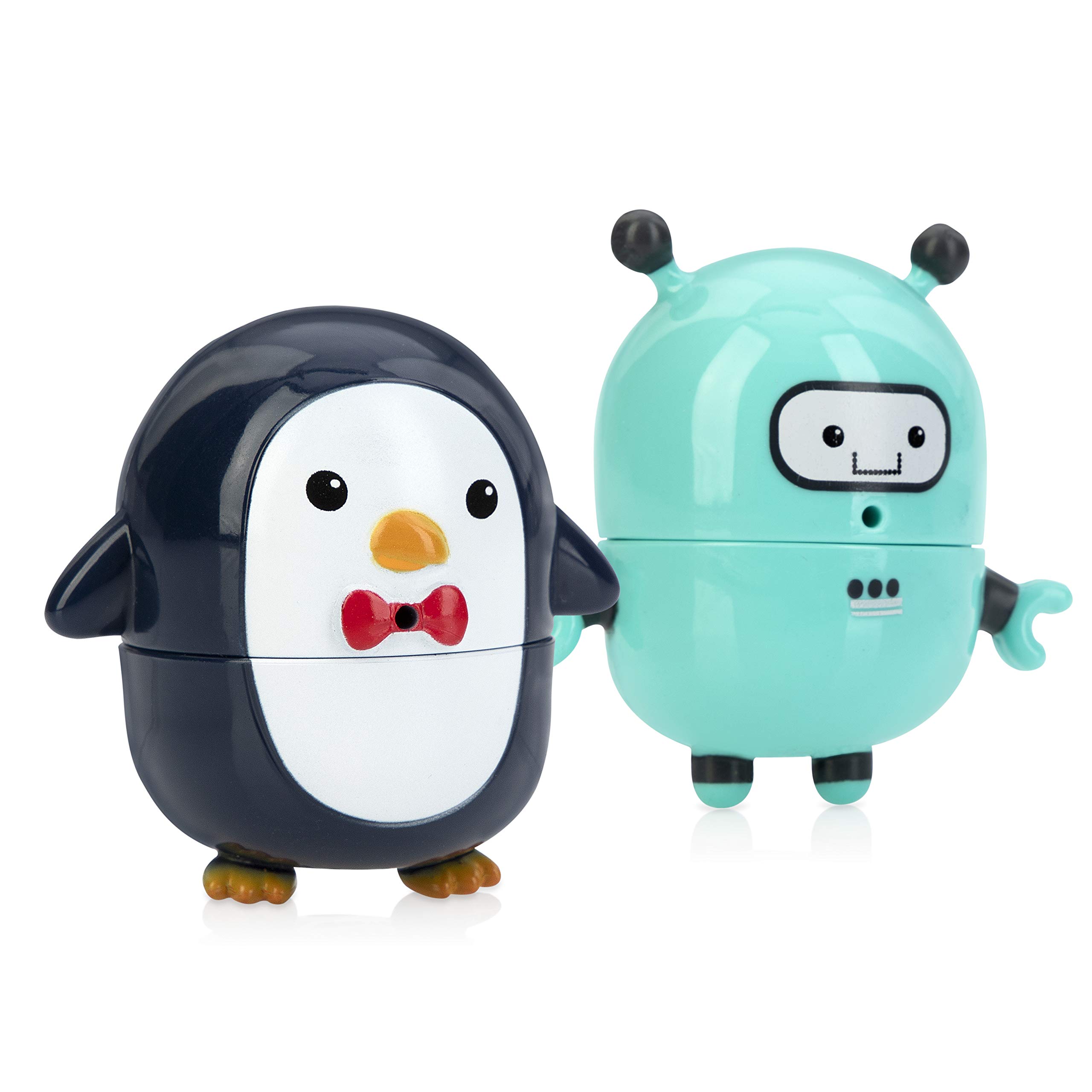 Robot Y Pingüino Nuby Silly Squirts De Bath Toys, 2 Unidades - Venta Internacional.