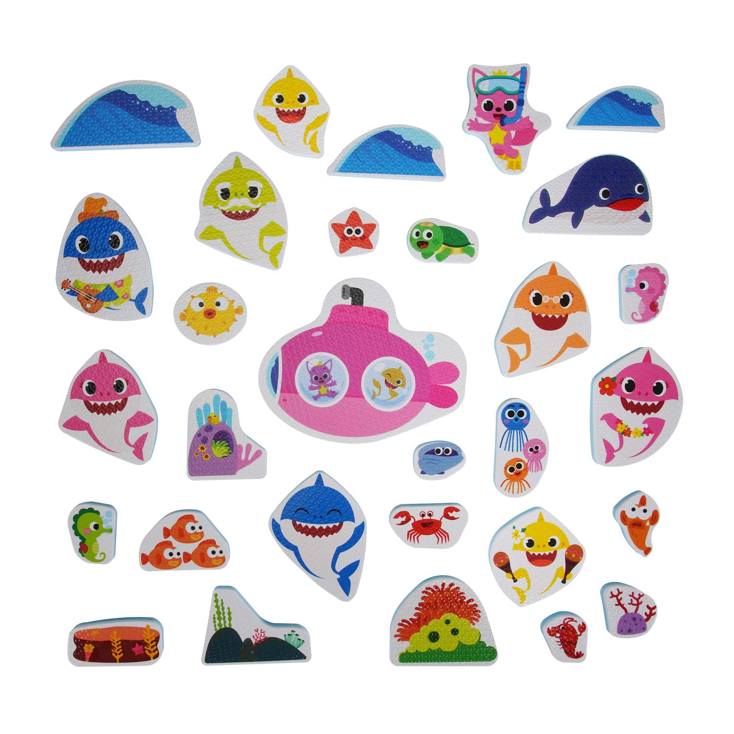 Foto 5 pulgar | Pegatinas Bath Time Wowwee Baby Shark Official (paquete De 30) - Venta Internacional.