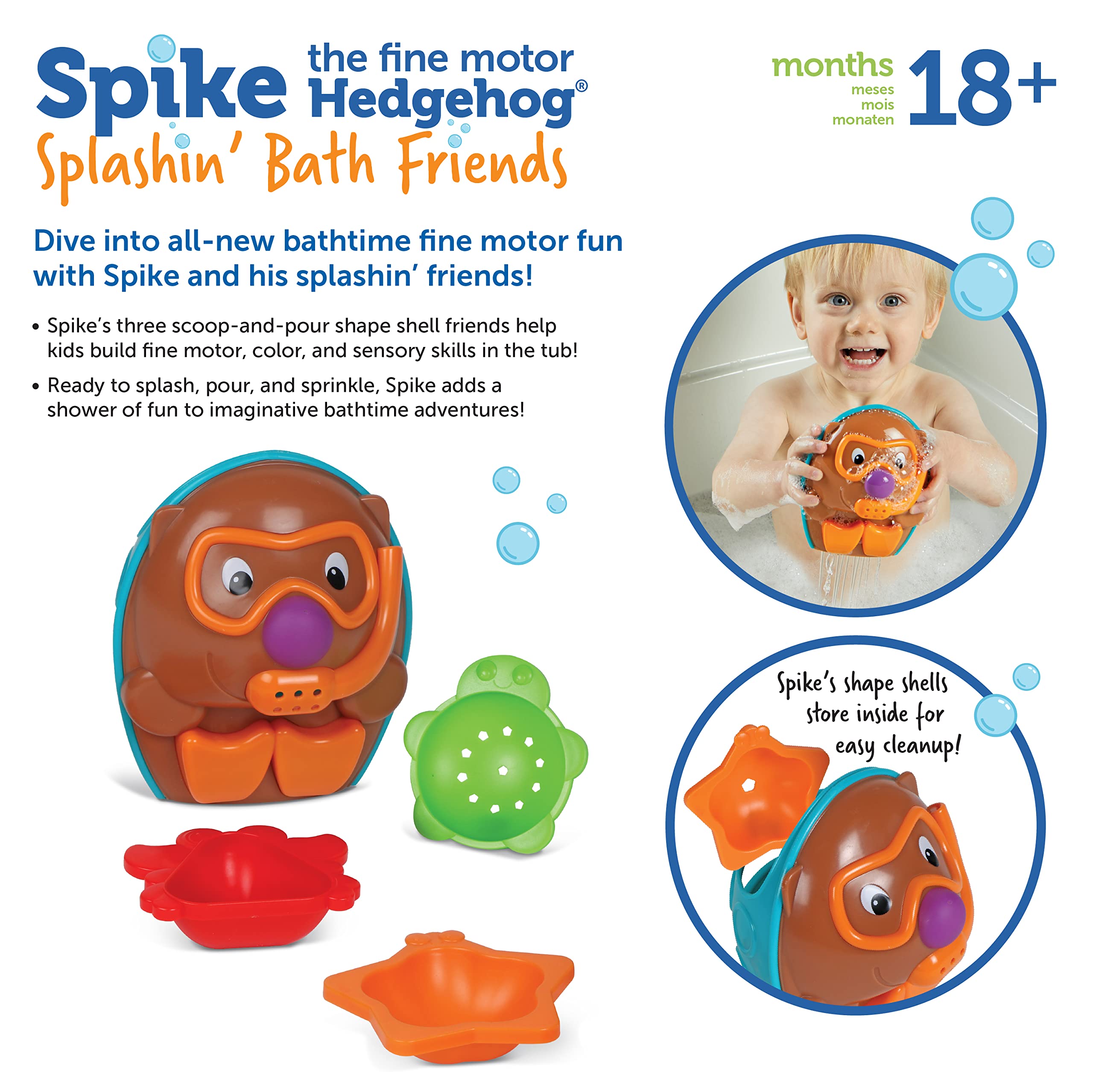 Foto 7 pulgar | Recursos De Aprendizaje De Bath Toys Spike The Fine Motor Hedgehog - Venta Internacional.