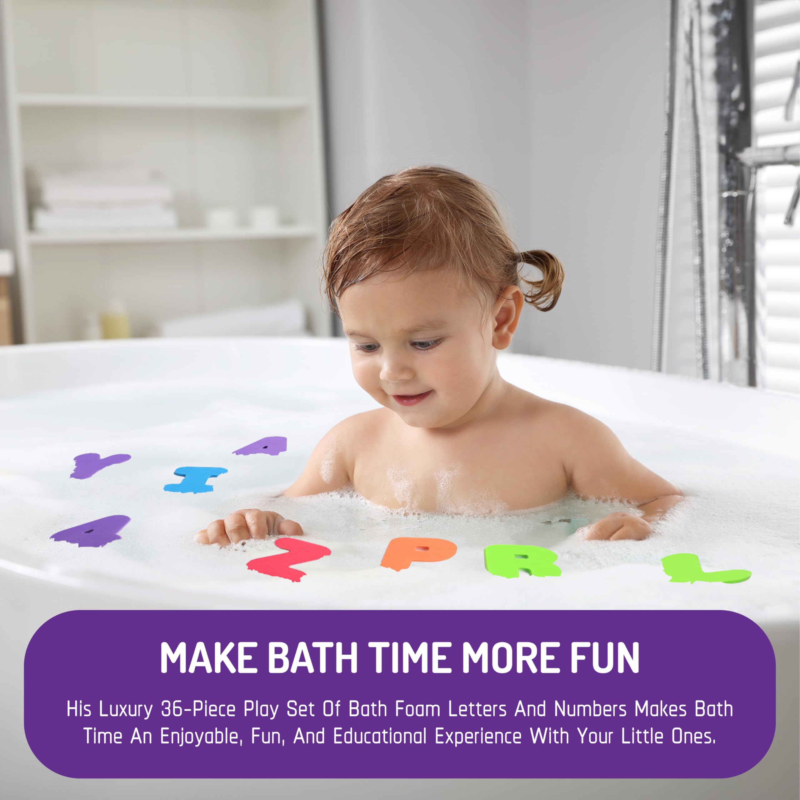 Foto 2 | Set De Juego Con Letras Y Números De Bath Foam Click N' Play, 36 Piezas - Venta Internacional.