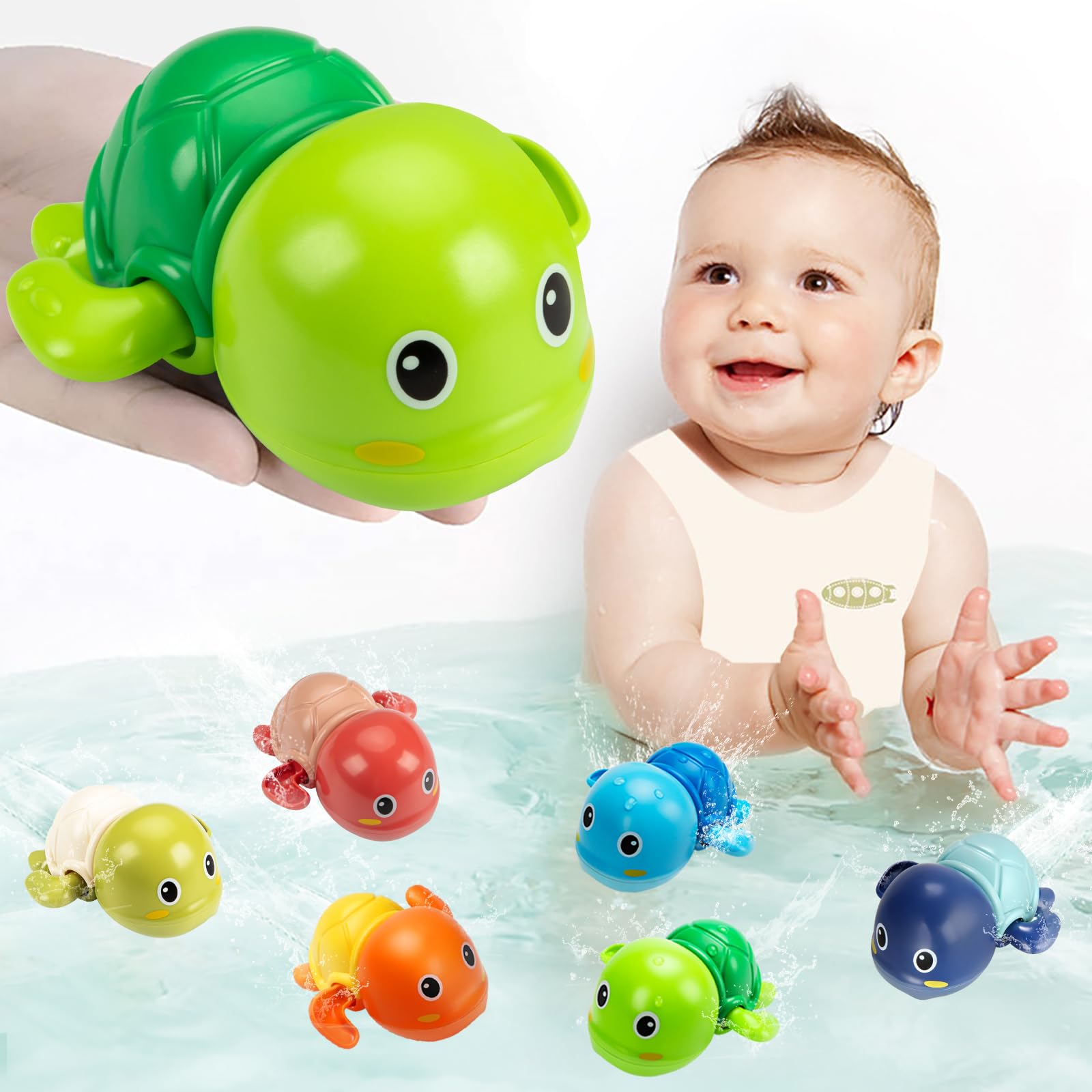 Foto 2 pulgar | Tortuga Nadadora Tohibee De Bath Toys, Paquete De 6, Para Niños Pequeños De 1 A 3 Años - Venta Internacional.