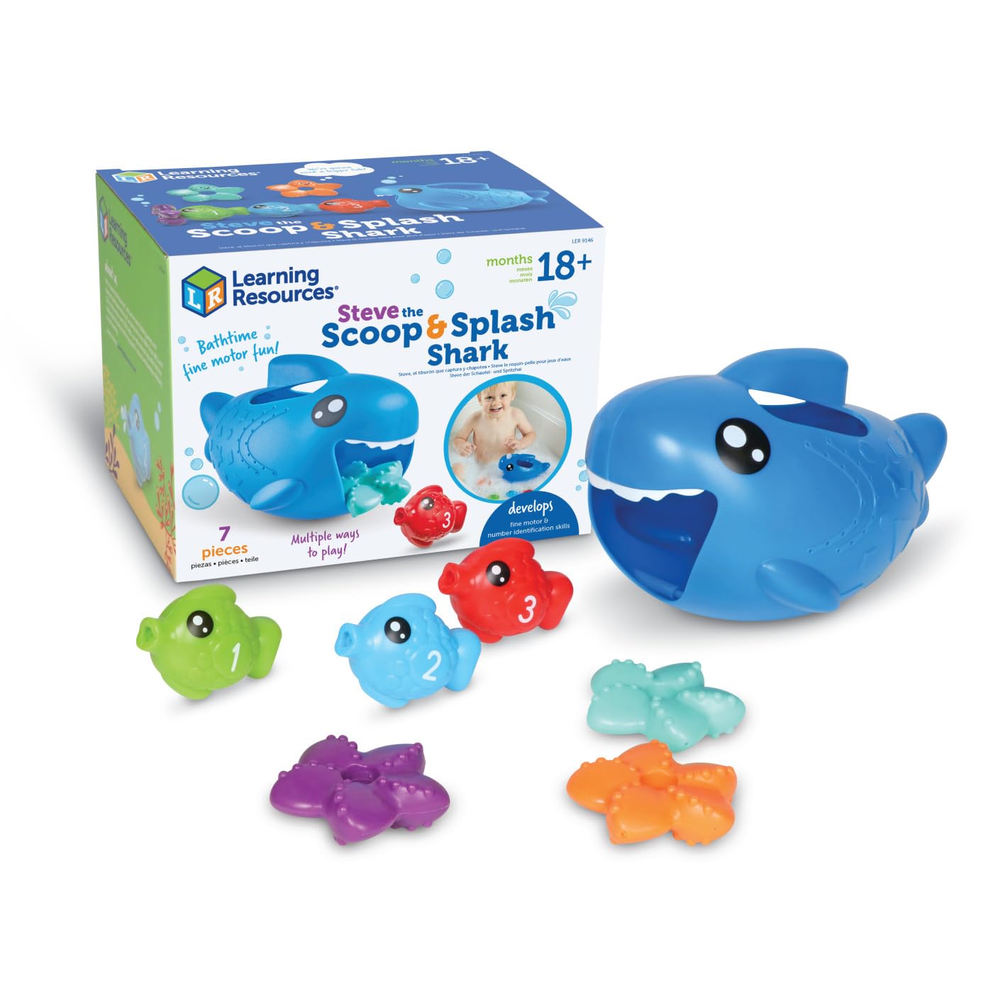 Foto 2 pulgar | Recursos De Aprendizaje Sobre Juguetes Steve The Scoop Y Splash Shark 18m+ - Venta Internacional.