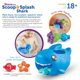 Foto 5 | Recursos De Aprendizaje Sobre Juguetes Steve The Scoop Y Splash Shark 18m+ - Venta Internacional.