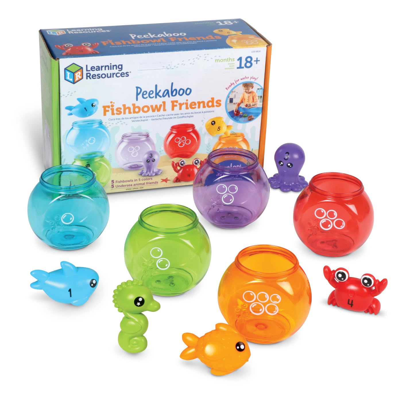 Toy Learning Resources Peekaboo Fishbowl Friends, 10 Piezas - Venta Internacional.