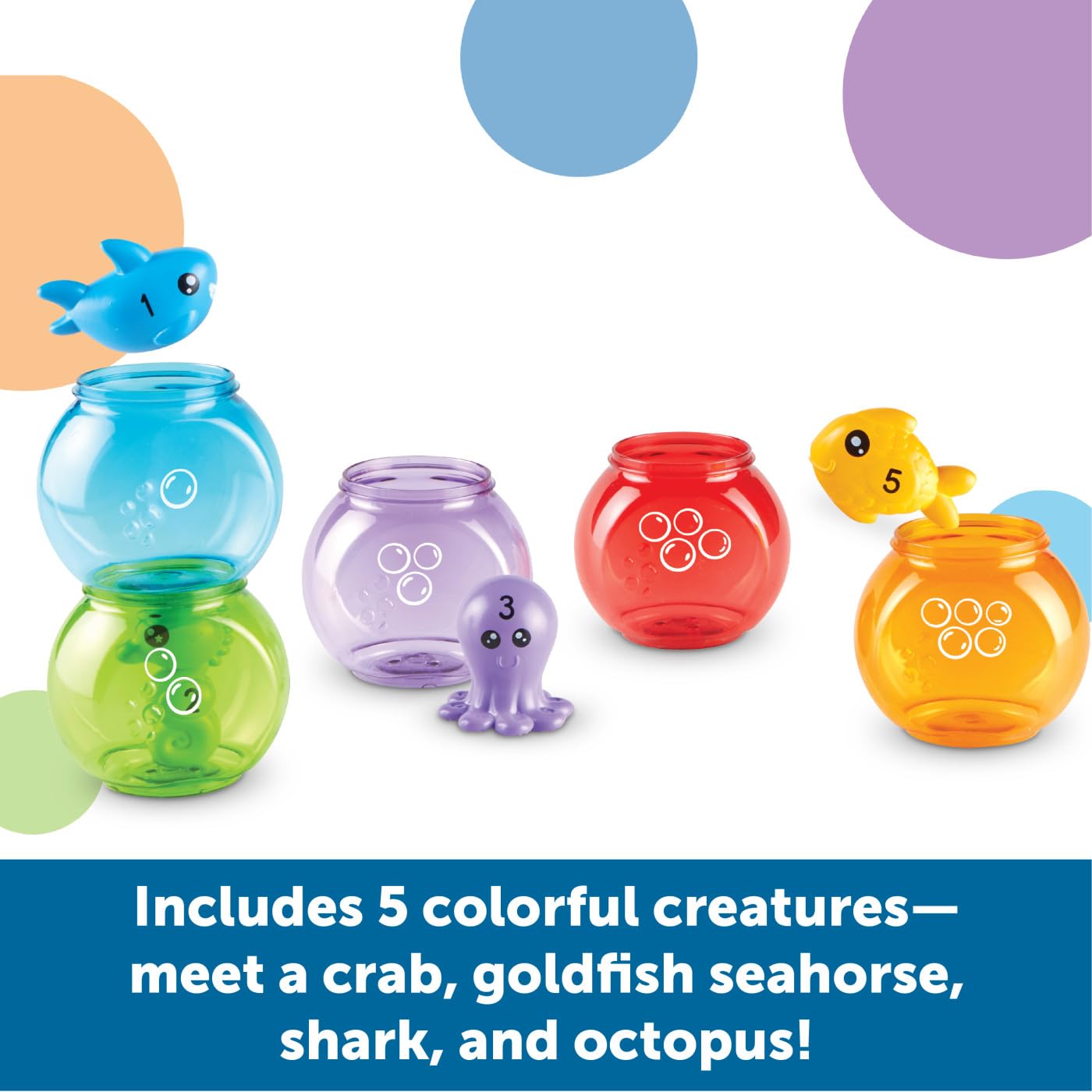 Foto 4 pulgar | Toy Learning Resources Peekaboo Fishbowl Friends, 10 Piezas - Venta Internacional.