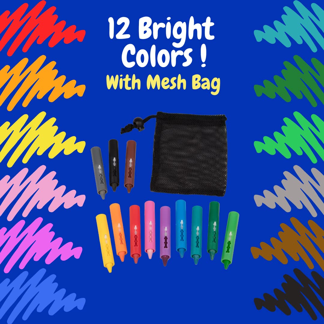 Foto 4 pulgar | Crayones Para Bañera Scs Direct Super Set De 12 Con Bolsa De Almacenamiento - Venta Internacional.