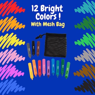 Foto 3 | Crayones Para Bañera Scs Direct Super Set De 12 Con Bolsa De Almacenamiento - Venta Internacional.