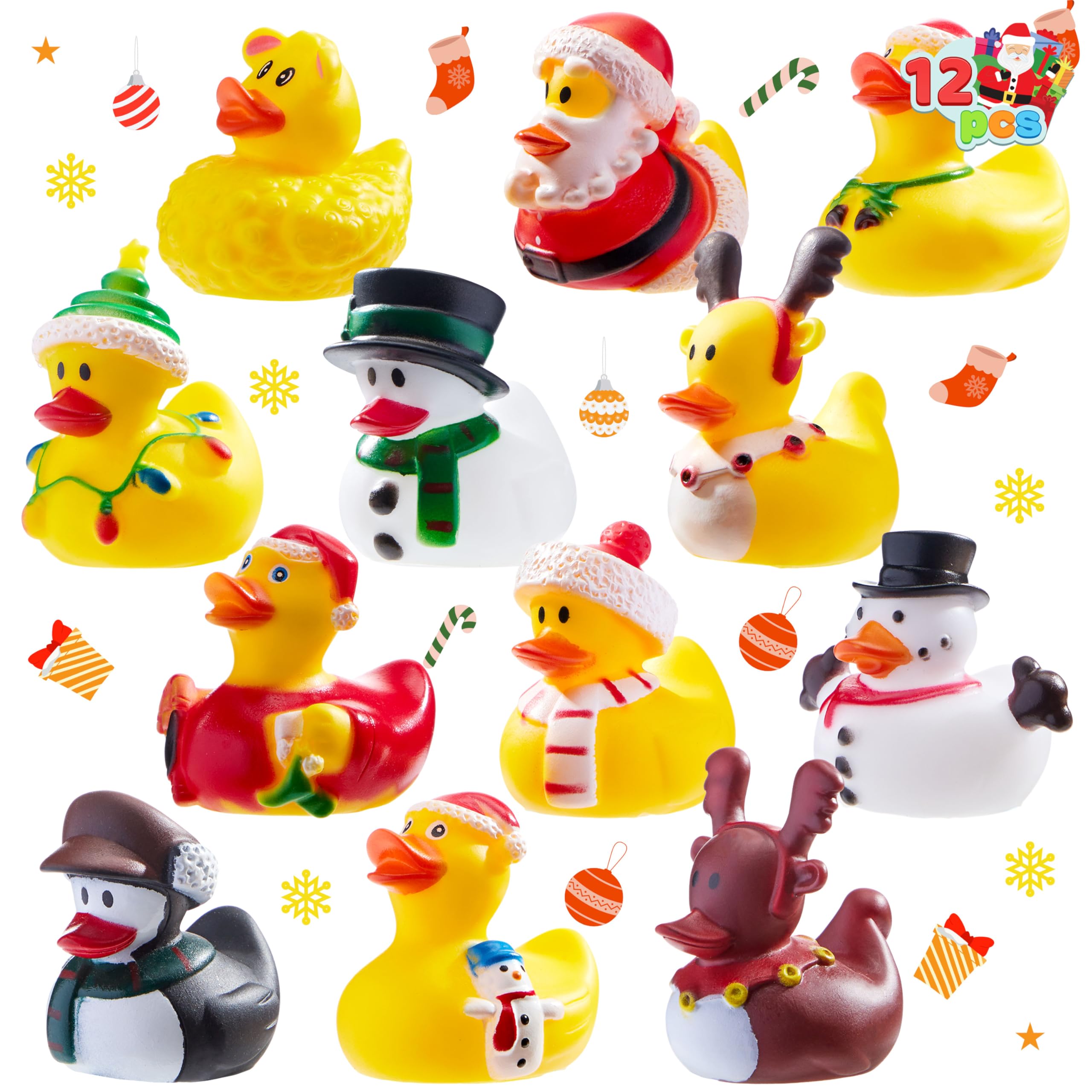 Juguetes De Baño Con Forma De Pato De Goma Joyin Christmas, 12 Unidades Para Niñas Y Niños - Venta Internacional.