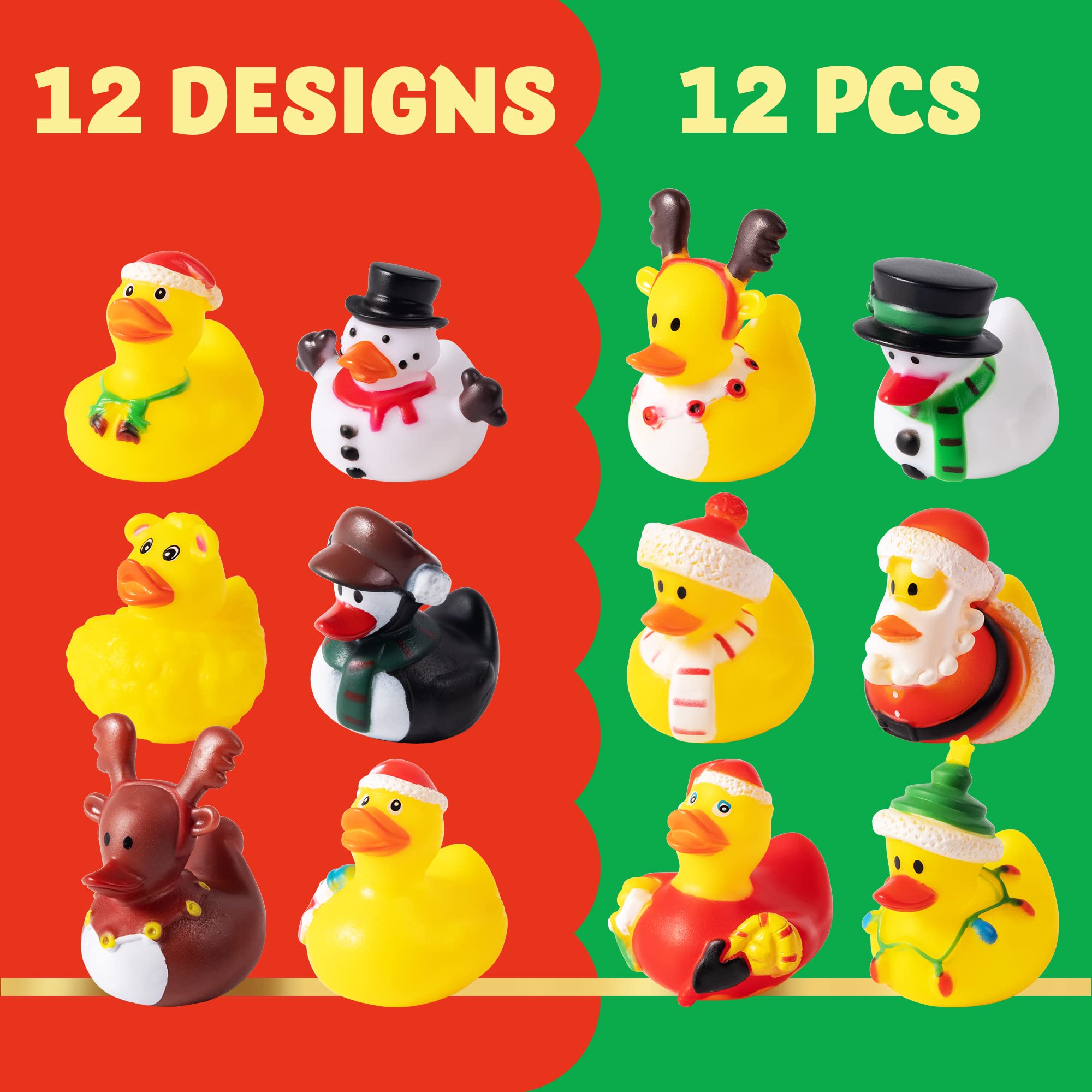 Foto 3 pulgar | Juguetes De Baño Con Forma De Pato De Goma Joyin Christmas, 12 Unidades Para Niñas Y Niños - Venta Internacional.