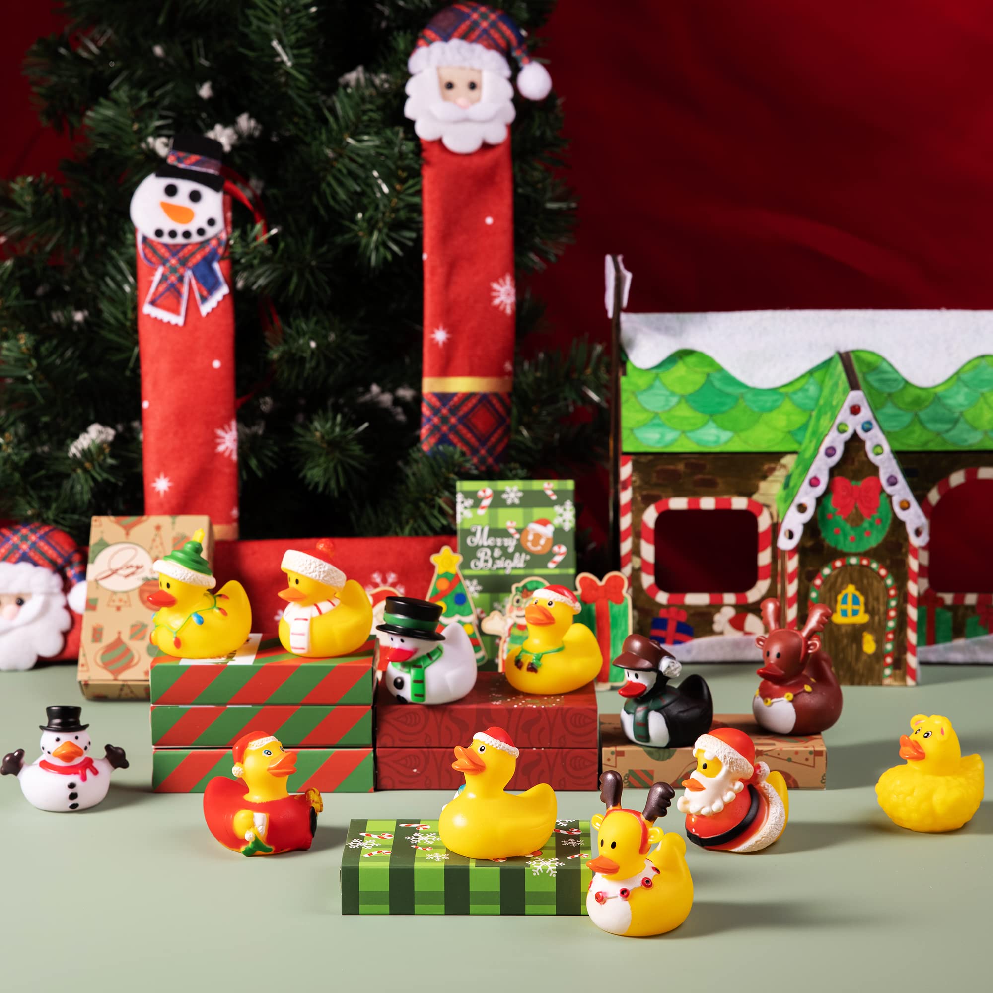 Foto 7 pulgar | Juguetes De Baño Con Forma De Pato De Goma Joyin Christmas, 12 Unidades Para Niñas Y Niños - Venta Internacional.