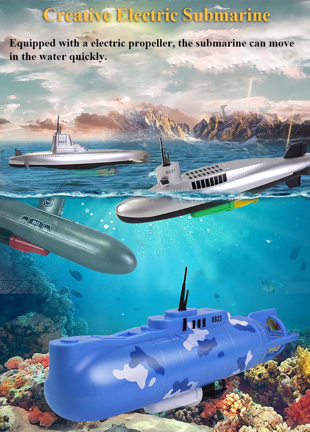 Foto 2 | Juguete Submarino Eléctrico Nextake Funny Pigboat Para Niños - Venta Internacional.