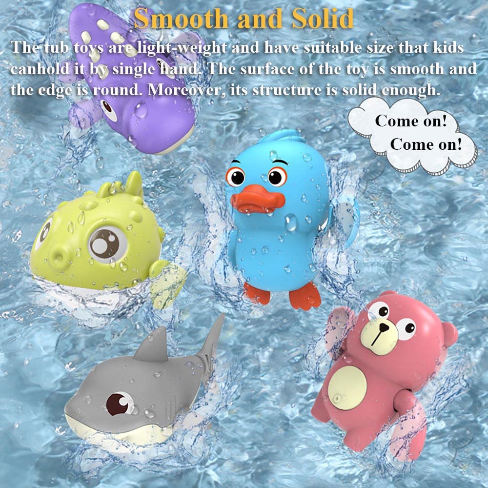 Foto 6 | Set De Juguetes De Baño Nextake Wind-up Swimming, Tiburón, Pato, Oso, Cocodrilo - Venta Internacional.