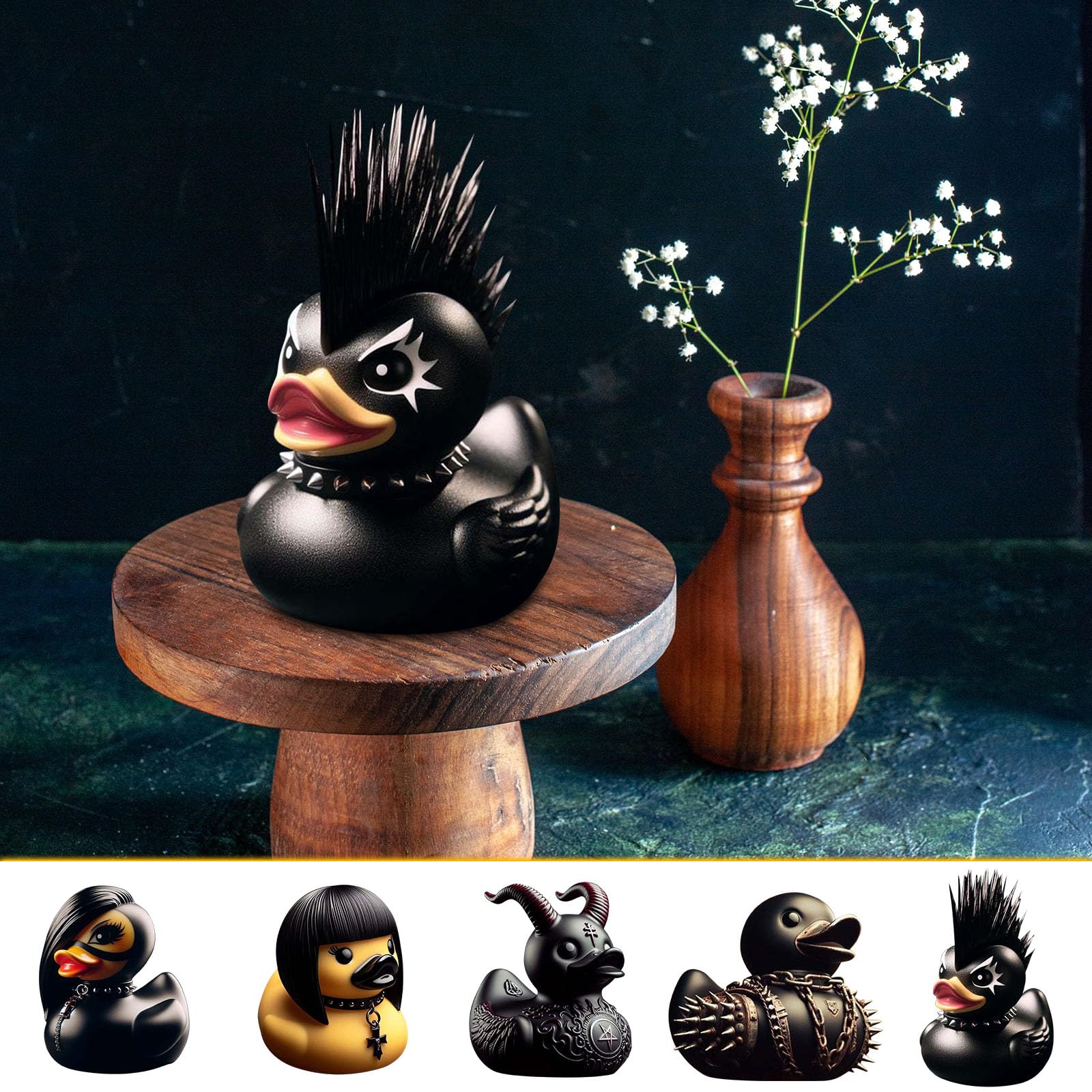 Foto 5 pulgar | Juguete De Baño Coleccionable Rubber Duck Death Rock Duck Dark Small - Venta Internacional.