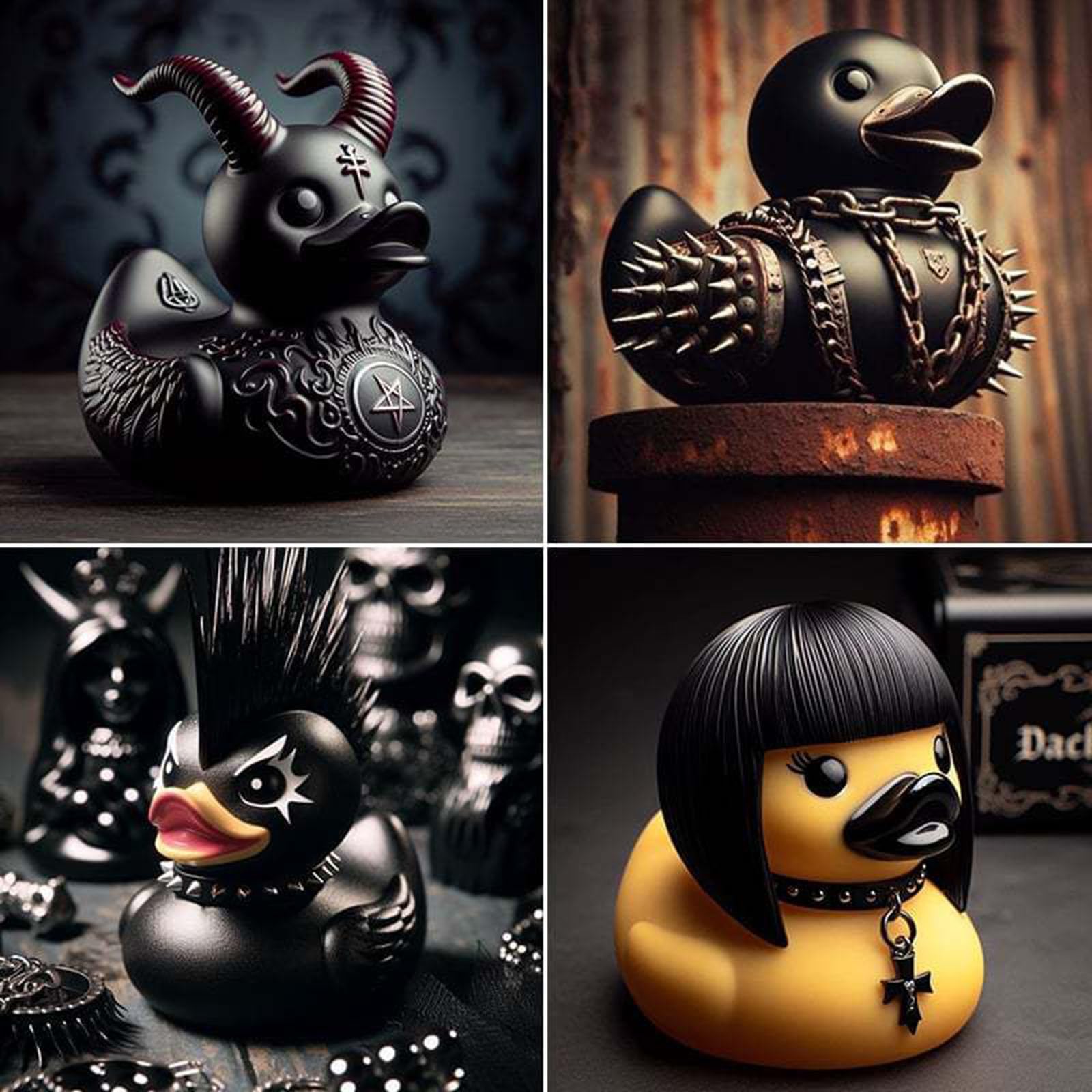Foto 6 pulgar | Juguete De Baño Coleccionable Rubber Duck Death Rock Duck Dark Small - Venta Internacional.