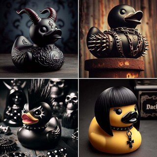Foto 5 | Juguete De Baño Coleccionable Rubber Duck Death Rock Duck Dark Small - Venta Internacional.