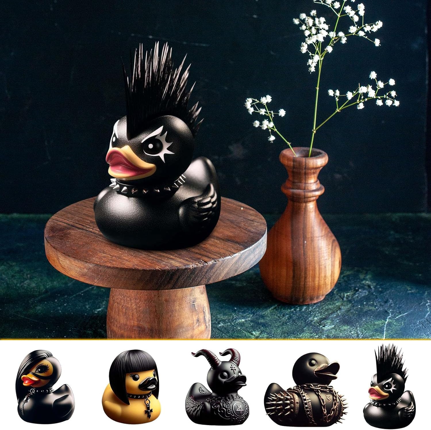 Foto 5 pulgar | Juguete De Baño Coleccionable Rubber Duck Death Rock Duck Dark - Venta Internacional.