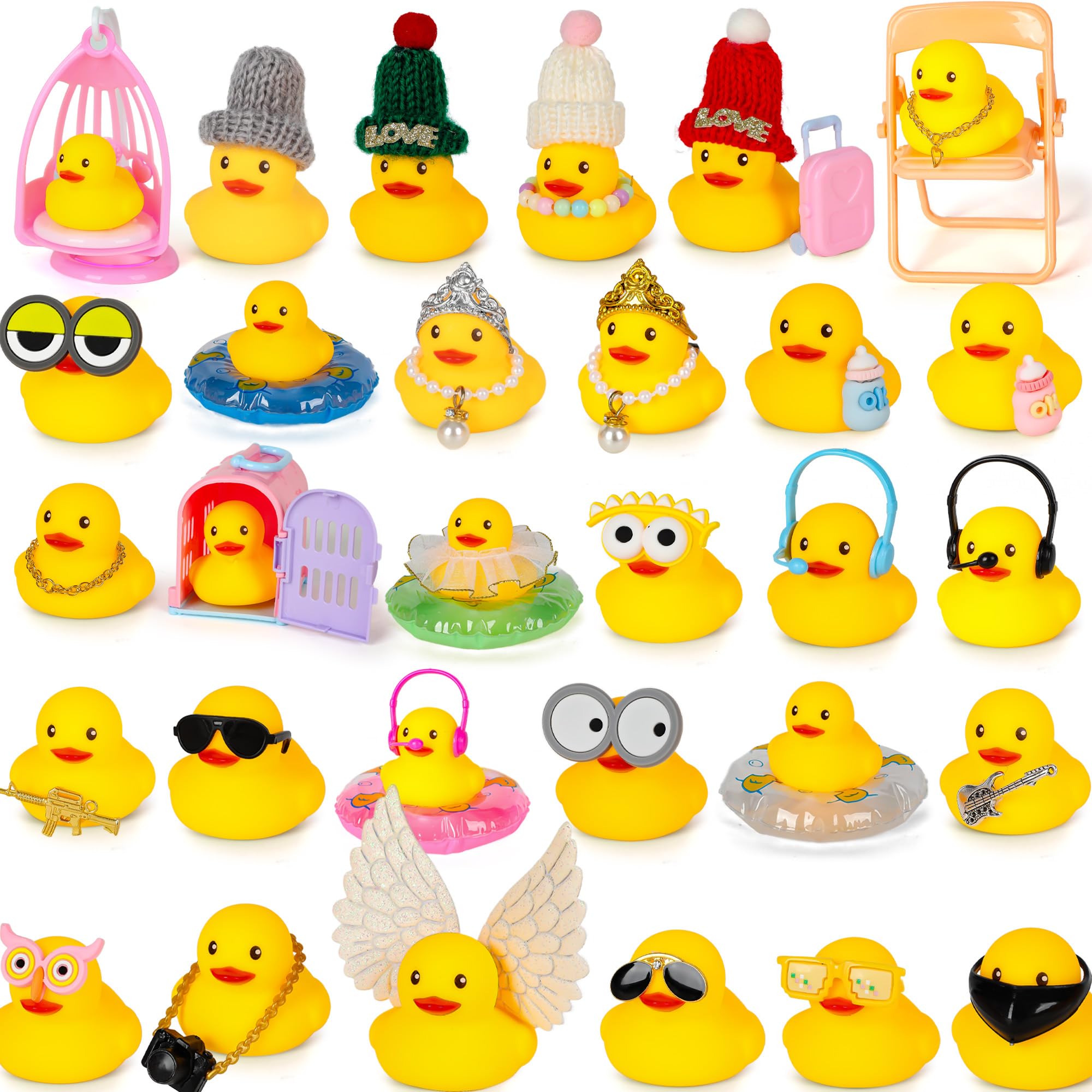 Juego De Juguetes Rubber Ducks, 72 Piezas, Para Baño Con Accesorios Para Niños - Venta Internacional.