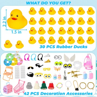 Foto 3 | Juego De Juguetes Rubber Ducks, 72 Piezas, Para Baño Con Accesorios Para Niños - Venta Internacional.