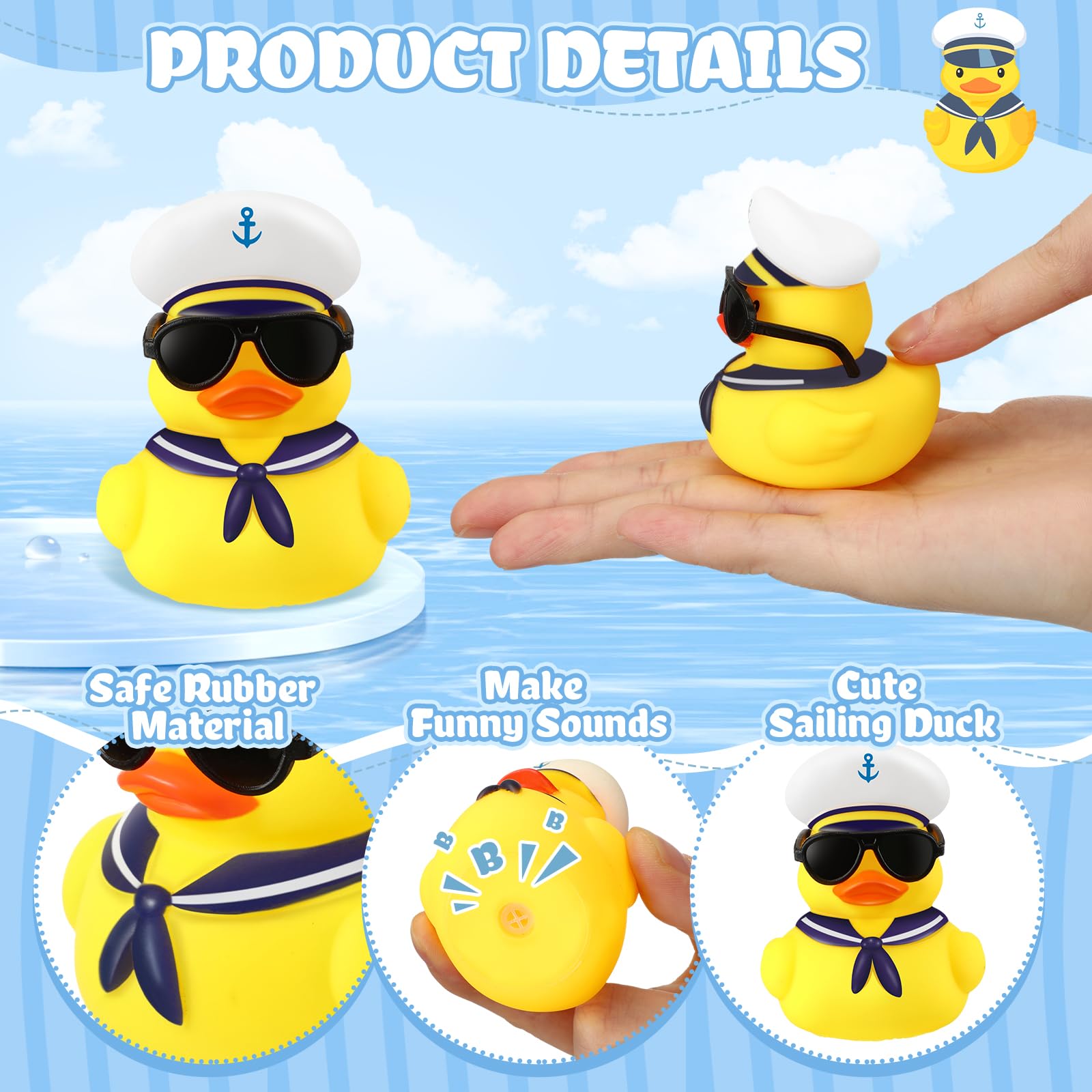 Foto 3 pulgar | Set Rubber Duck Sappy Cruise Duck Bulk Con Gafas De Sol, 48 Piezas - Venta Internacional.