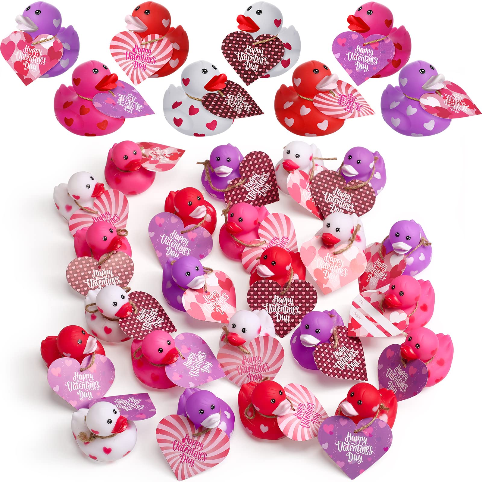 Foto 2 pulgar | Juego De Patos De Goma Jerify Para El Día De San Valentín Con Tarjetas De Regalo De 5 Cm Y 24 Unidades - Venta In