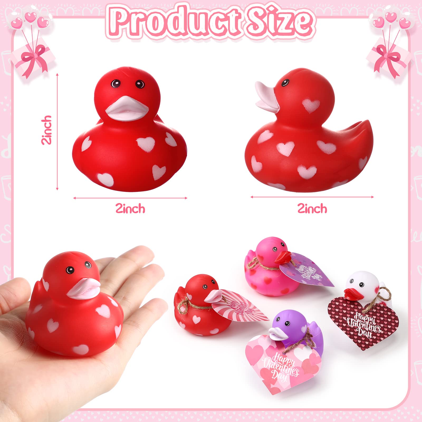 Foto 3 pulgar | Juego De Patos De Goma Jerify Para El Día De San Valentín Con Tarjetas De Regalo De 5 Cm Y 24 Unidades - Venta In