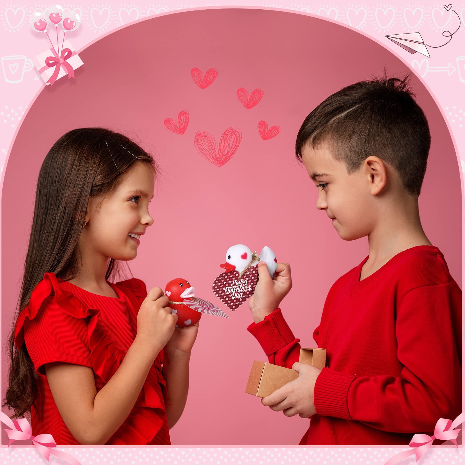 Foto 8 pulgar | Juego De Patos De Goma Jerify Para El Día De San Valentín Con Tarjetas De Regalo De 5 Cm Y 24 Unidades - Venta In