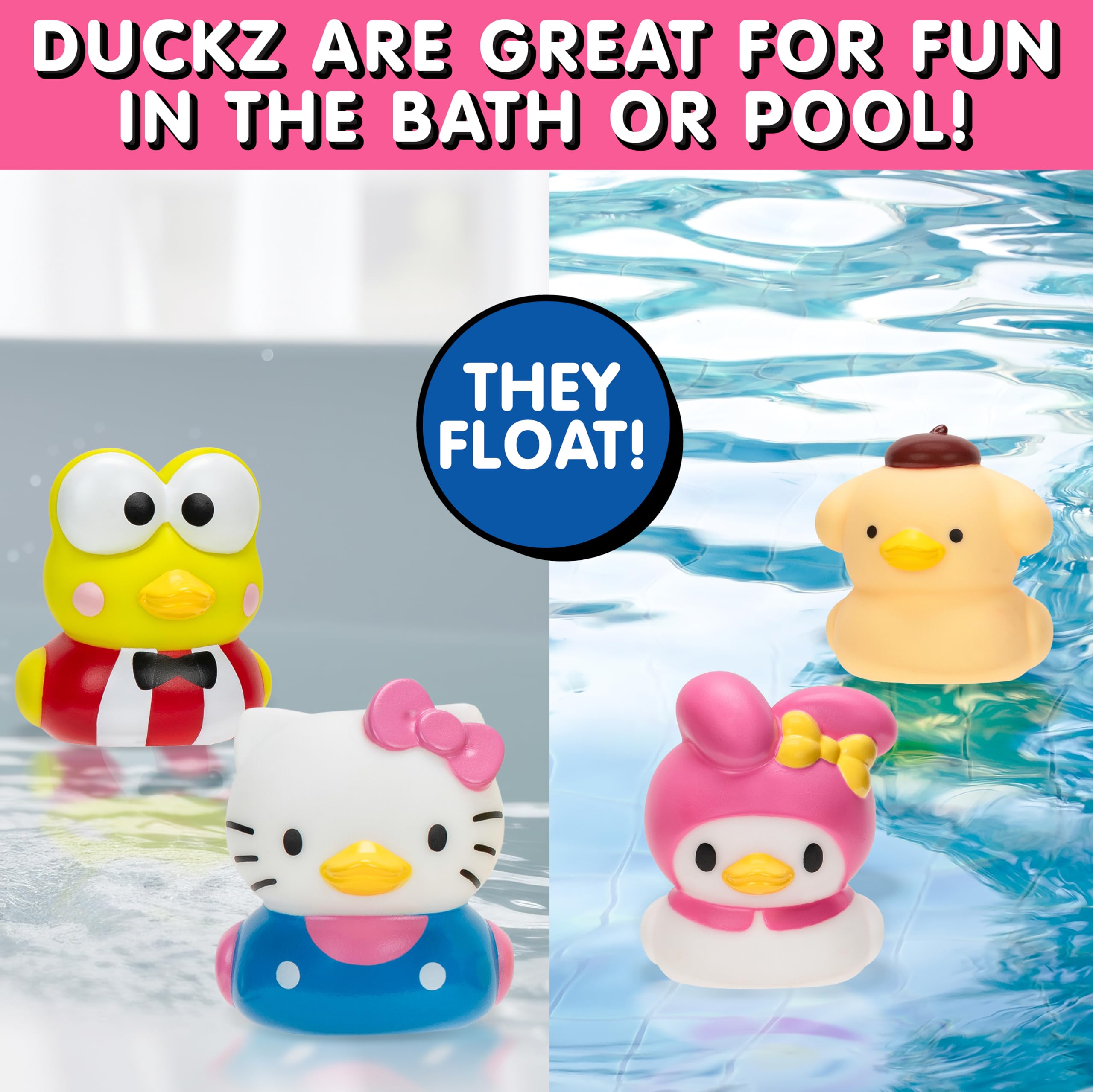 Foto 5 pulgar | Juguetes Acuáticos Rubber Duck Jazwares Hello Kitty & Friends, Paquete De 6 - Venta Internacional.
