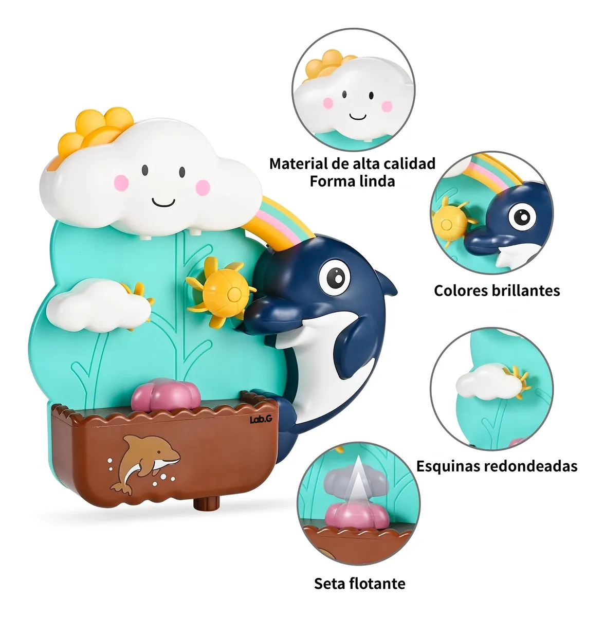 Foto 4 pulgar | Juguetes Bebé Lab.g Delfin Nube 3pz Multicolor