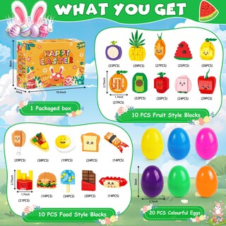 Foto 3 | Rellenos Para Huevos De Pascua Building Blocks, 20 Unidades, Comida Rápida - Venta Internacional.