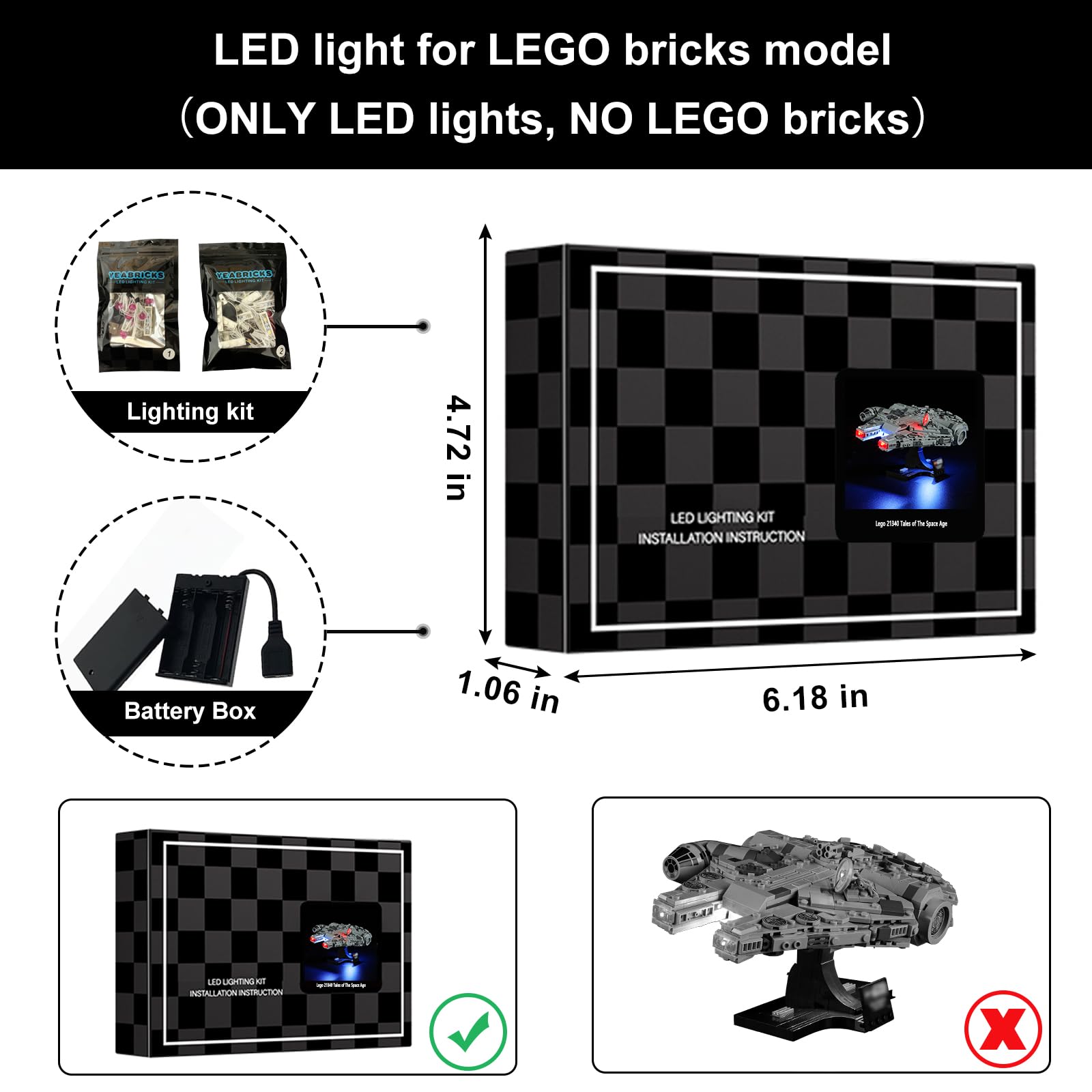 Foto 6 pulgar | Luz Led Para Lego 75375 Millennium Falcon Set Vaodest - Venta Internacional.