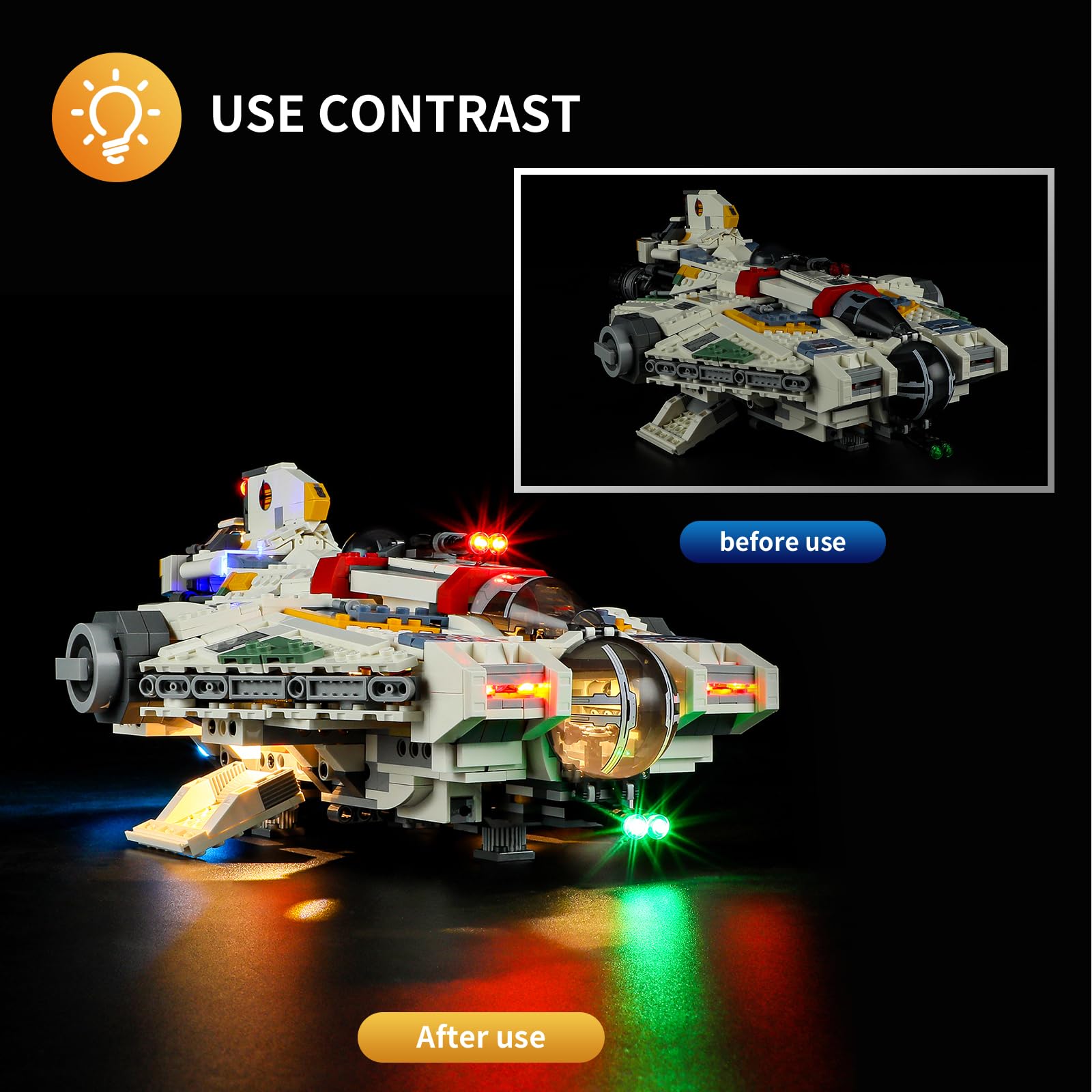 Foto 5 pulgar | Set De Luces Led Para Lego Star Wars Ghost & Phantom Ii 75357 Vaodest - Venta Internacional.