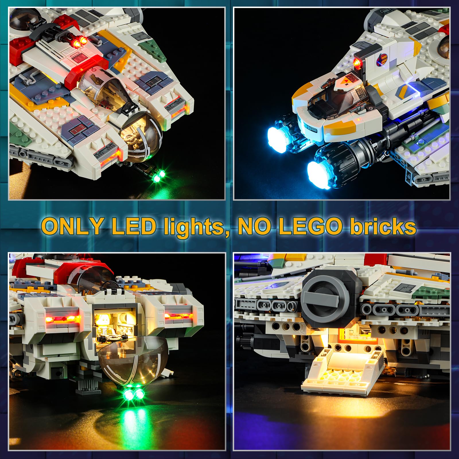 Foto 6 pulgar | Set De Luces Led Para Lego Star Wars Ghost & Phantom Ii 75357 Vaodest - Venta Internacional.