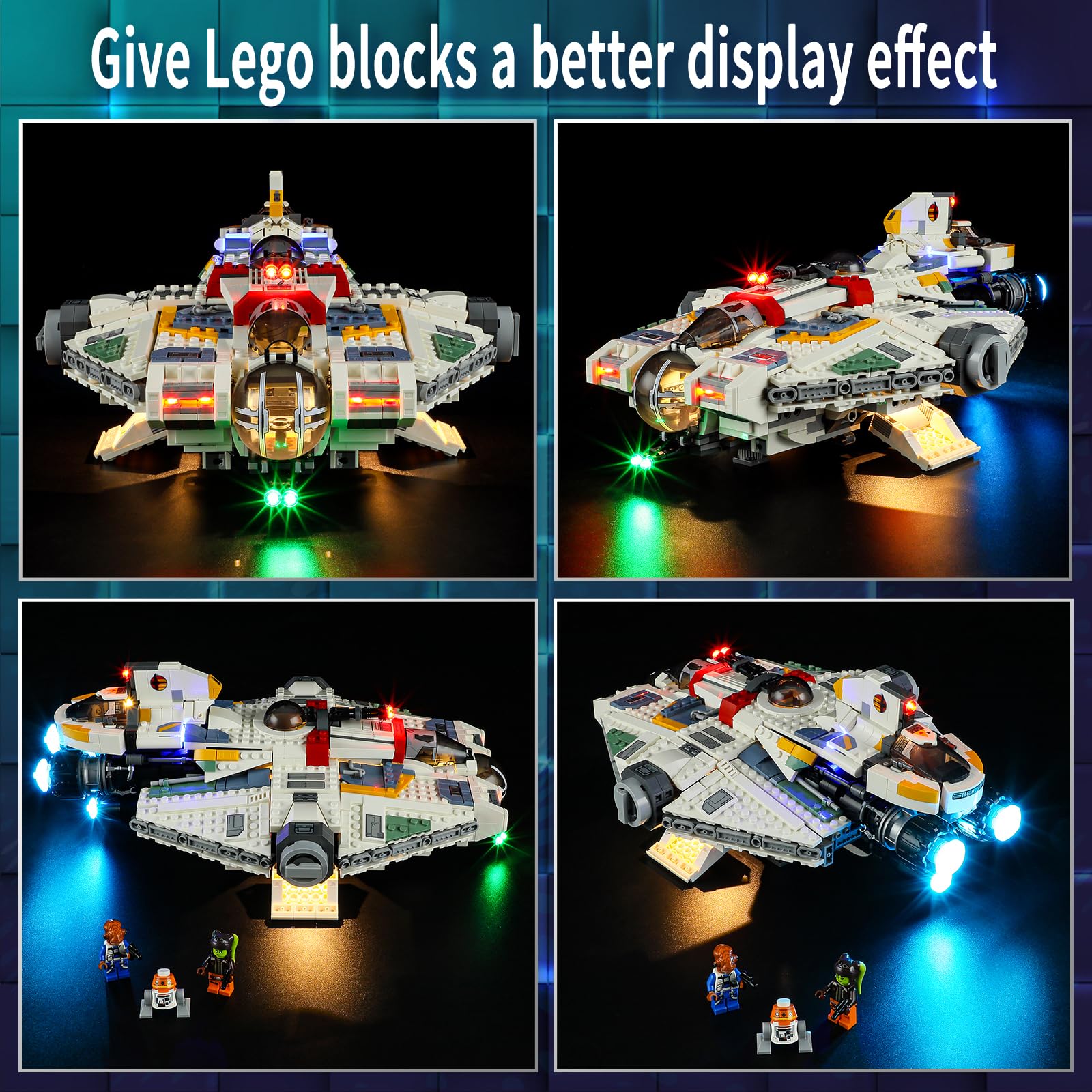 Foto 7 pulgar | Set De Luces Led Para Lego Star Wars Ghost & Phantom Ii 75357 Vaodest - Venta Internacional.
