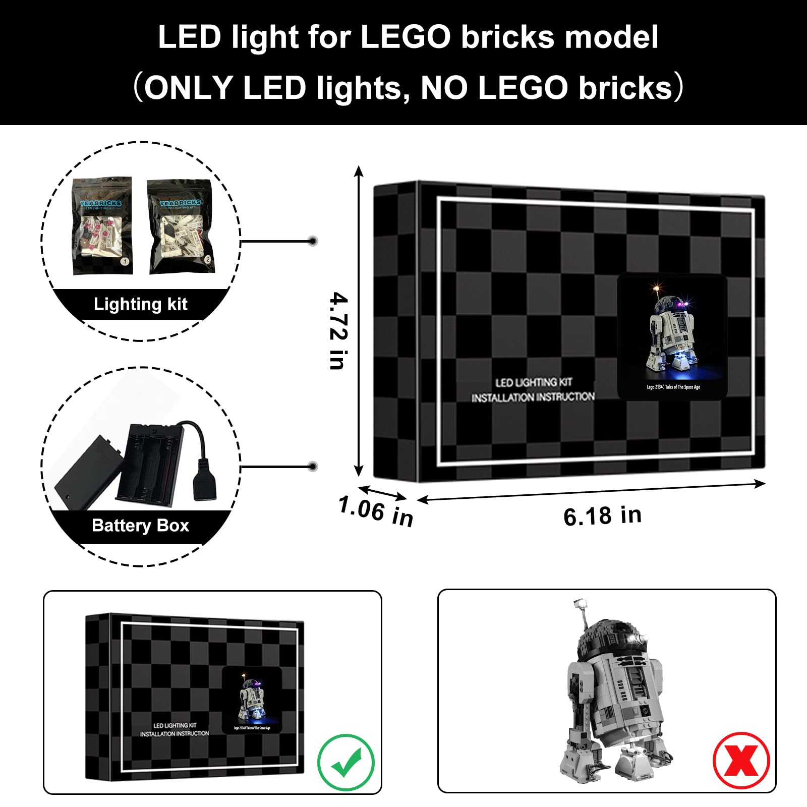 Foto 3 pulgar | Luz Led Para Lego 75379 R2-d2, Compatible Con Vaodest Design - Venta Internacional.