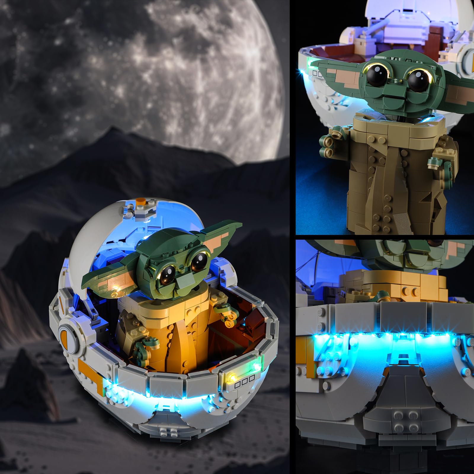 Foto 4 | Luz Led Para Lego 75403 Grogu Con Set De Cochecito Flotante Vaodest - Venta Internacional.