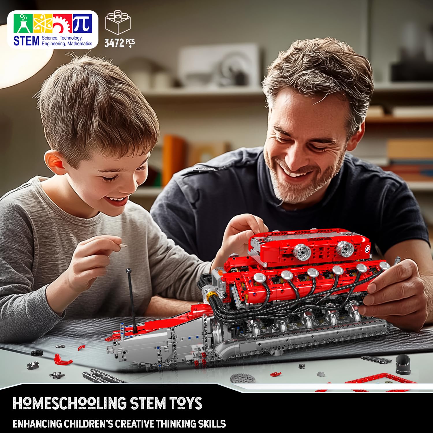 Foto 3 pulgar | Kit de Modelo de Motor Mould King V12 Engine 3472 Piezas para Niños y Adultos - Venta Internacional