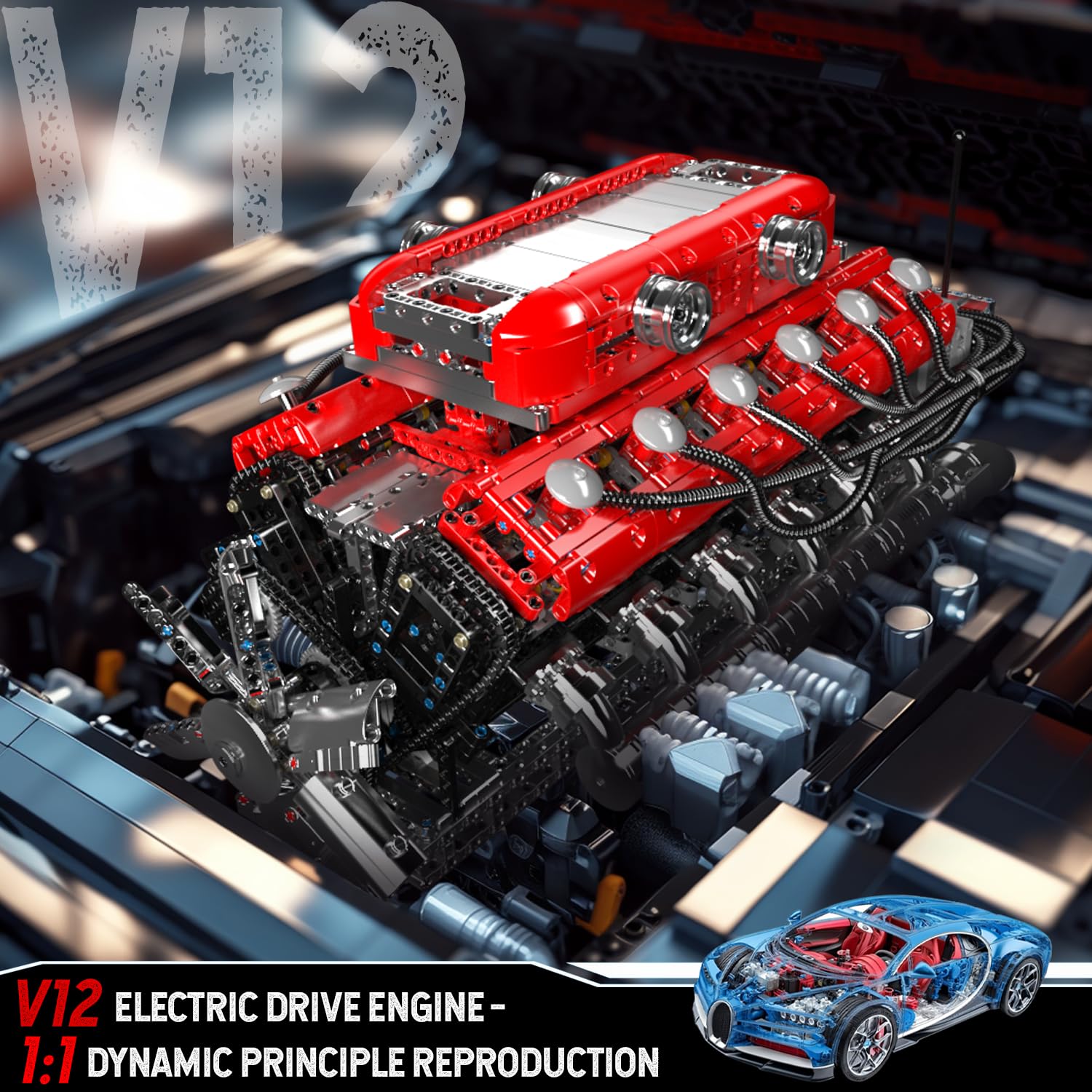 Foto 4 pulgar | Kit de Modelo de Motor Mould King V12 Engine 3472 Piezas para Niños y Adultos - Venta Internacional