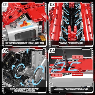 Foto 4 | Kit de Modelo de Motor Mould King V12 Engine 3472 Piezas para Niños y Adultos - Venta Internacional