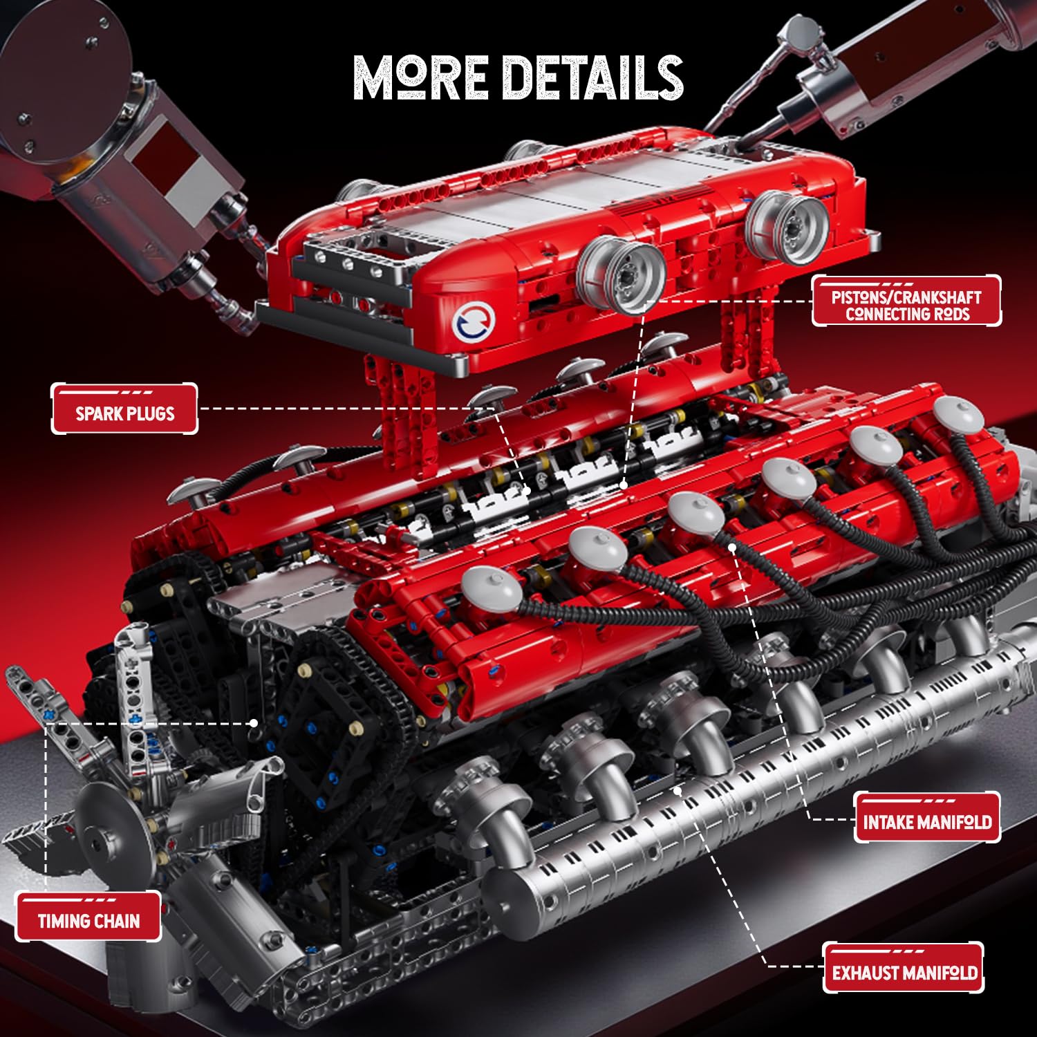 Foto 6 pulgar | Kit de Modelo de Motor Mould King V12 Engine 3472 Piezas para Niños y Adultos - Venta Internacional