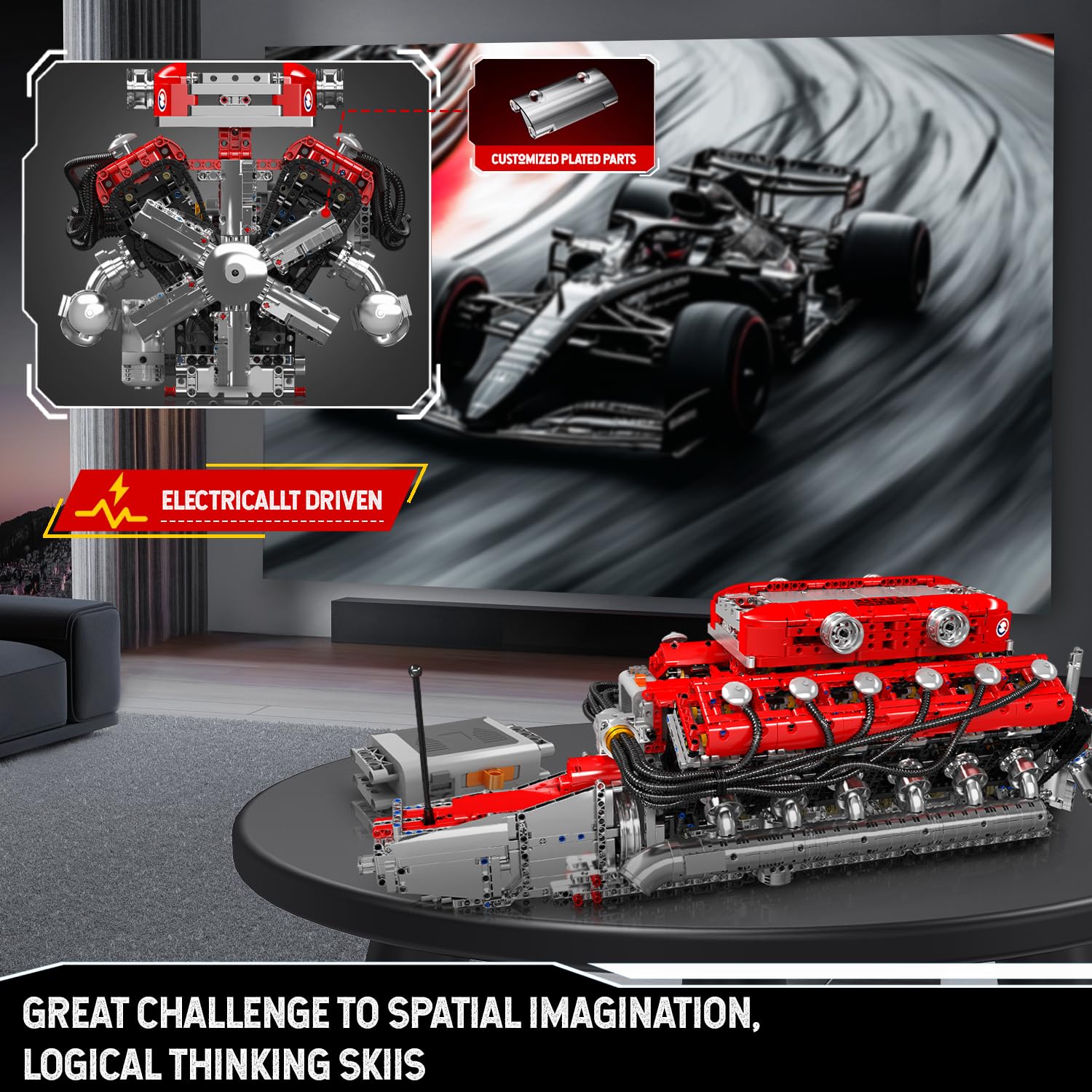 Foto 7 pulgar | Kit de Modelo de Motor Mould King V12 Engine 3472 Piezas para Niños y Adultos - Venta Internacional