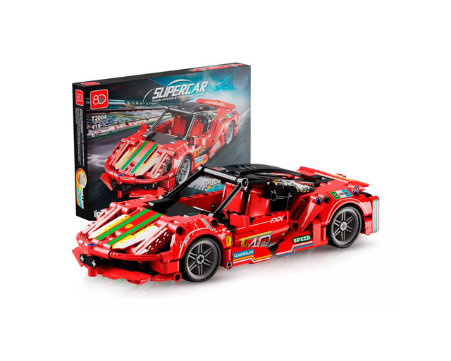 Bloques Construcción Coche Carrera Rojo 492pc
